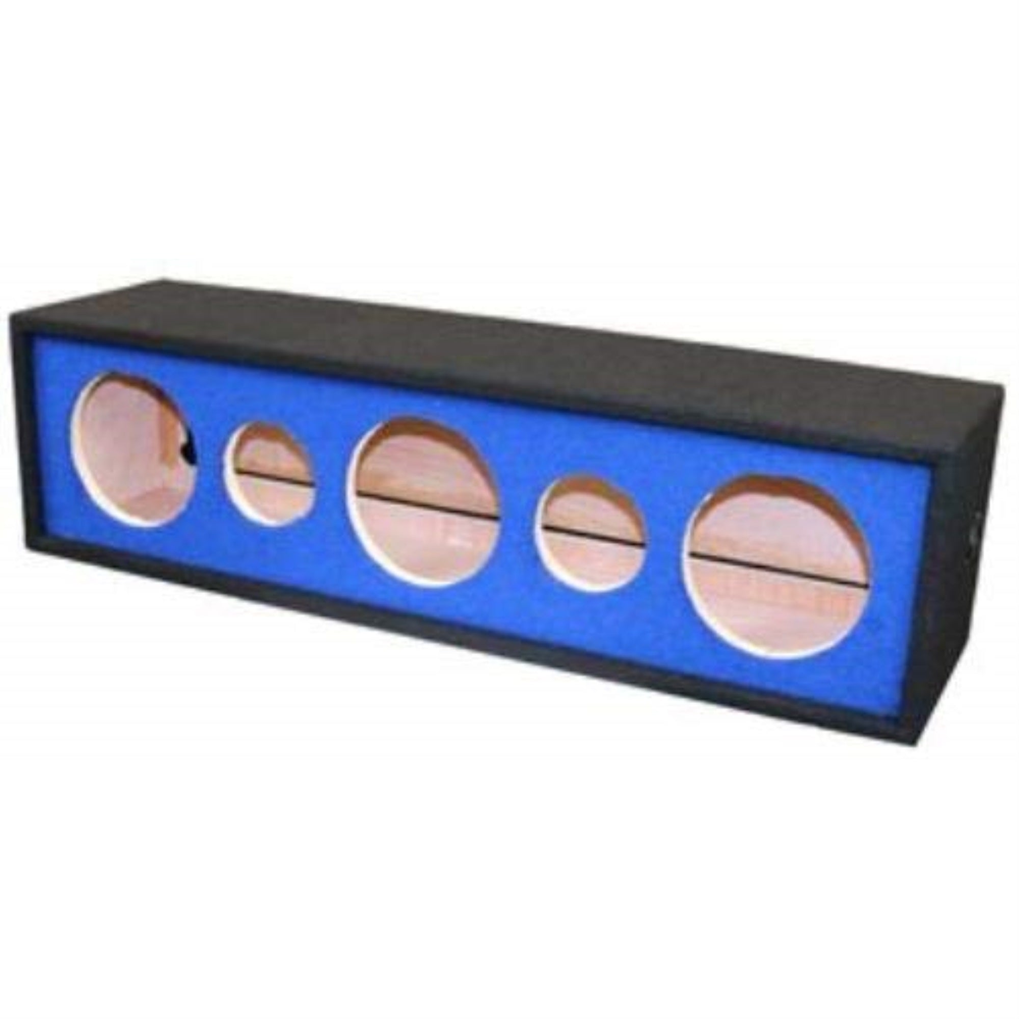 For 12-In Three Horn Two Tweeters Side Speaker Enclosure Blue Fabric