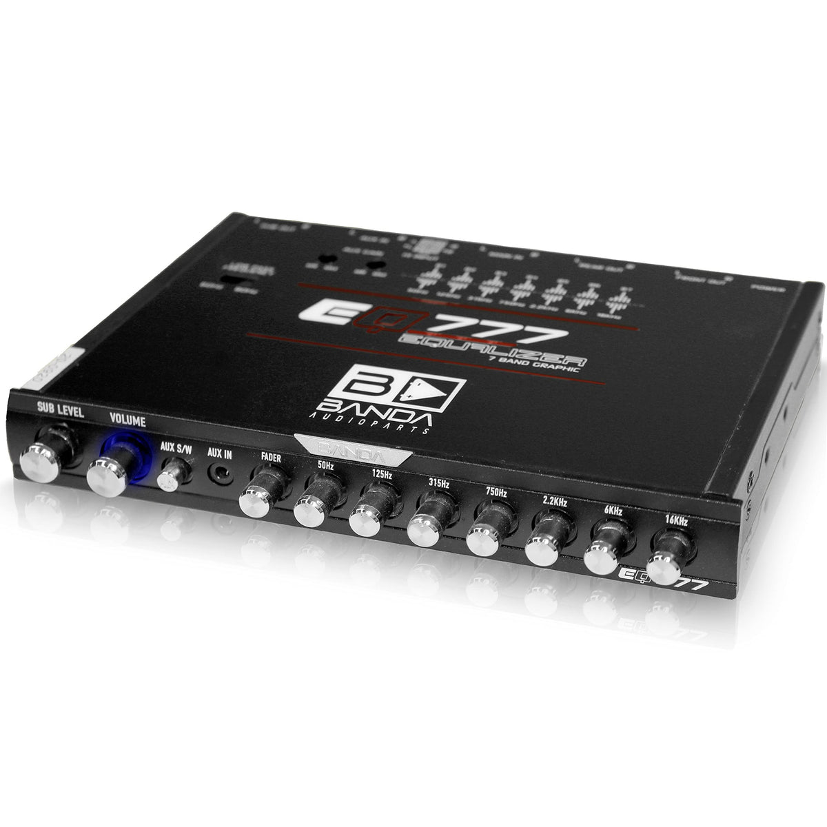 Half Din Size Seven Band Graphic Car Equalizer Crossover Withfront Aux Input