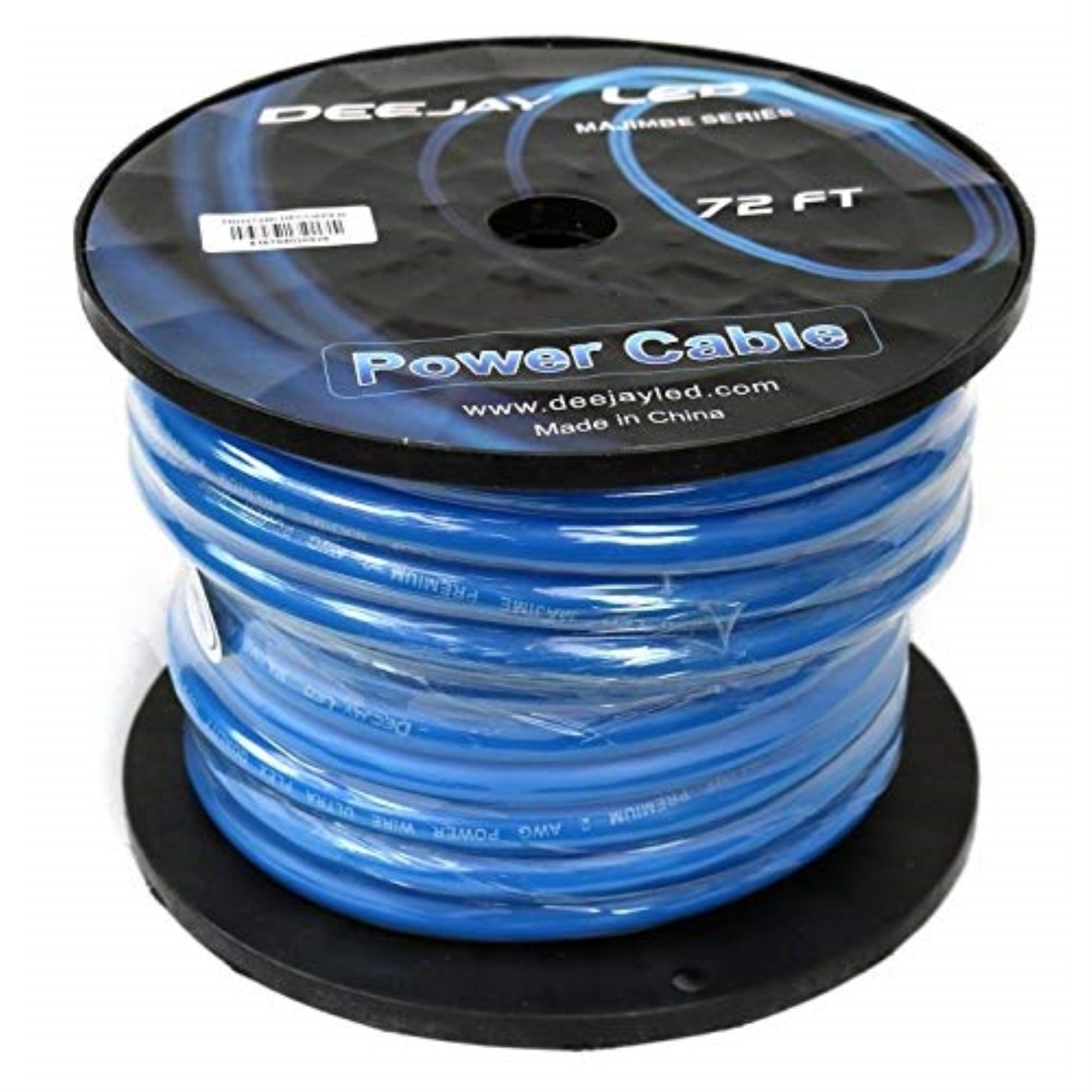 2 Gauge 72 Ft 100 Percent  Copper Power Cable Used For Vehicular Audio Amplifiers Blue