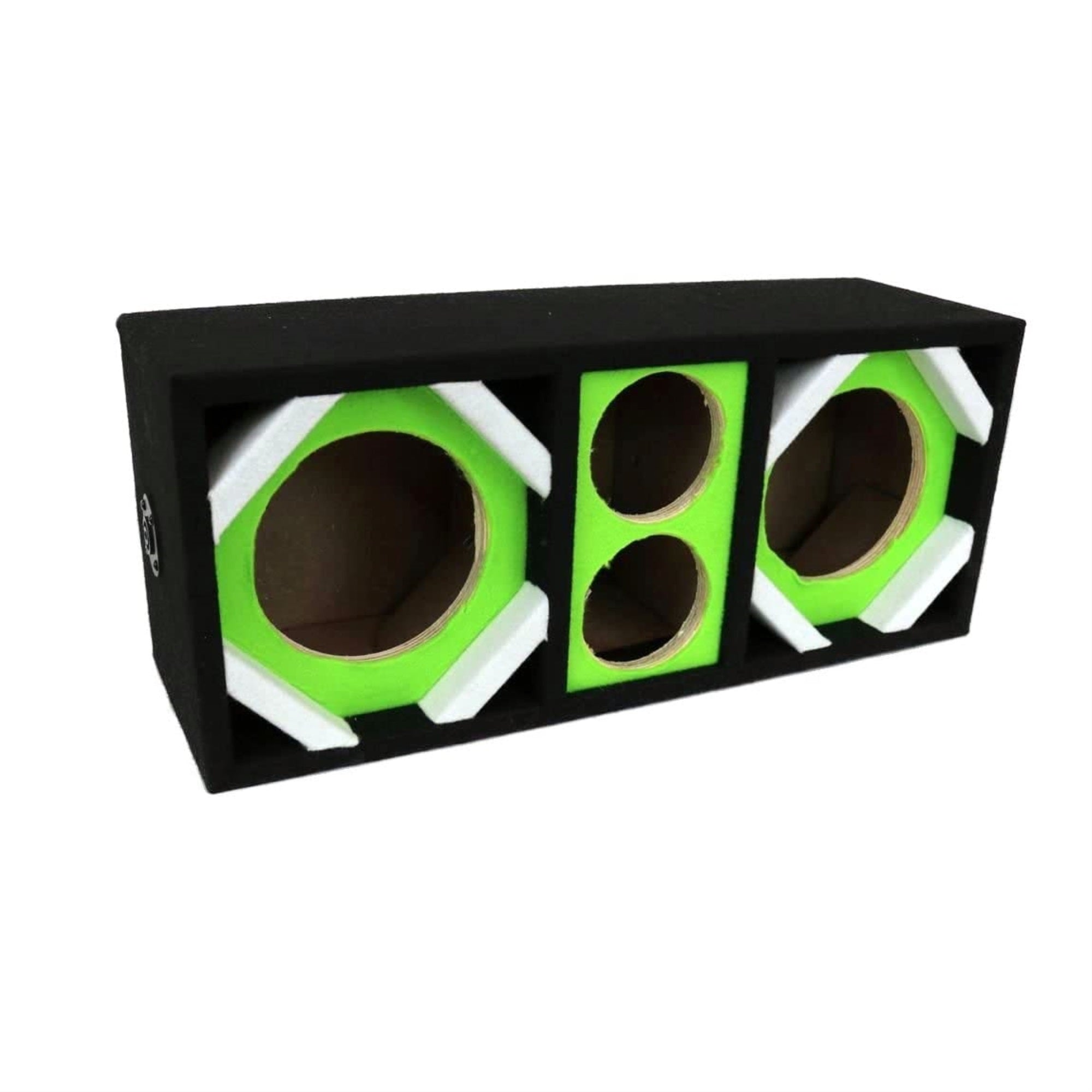 Two 6-In Woofers Plus Two Tweeters Green Empty Chuchera Speaker Enclosure