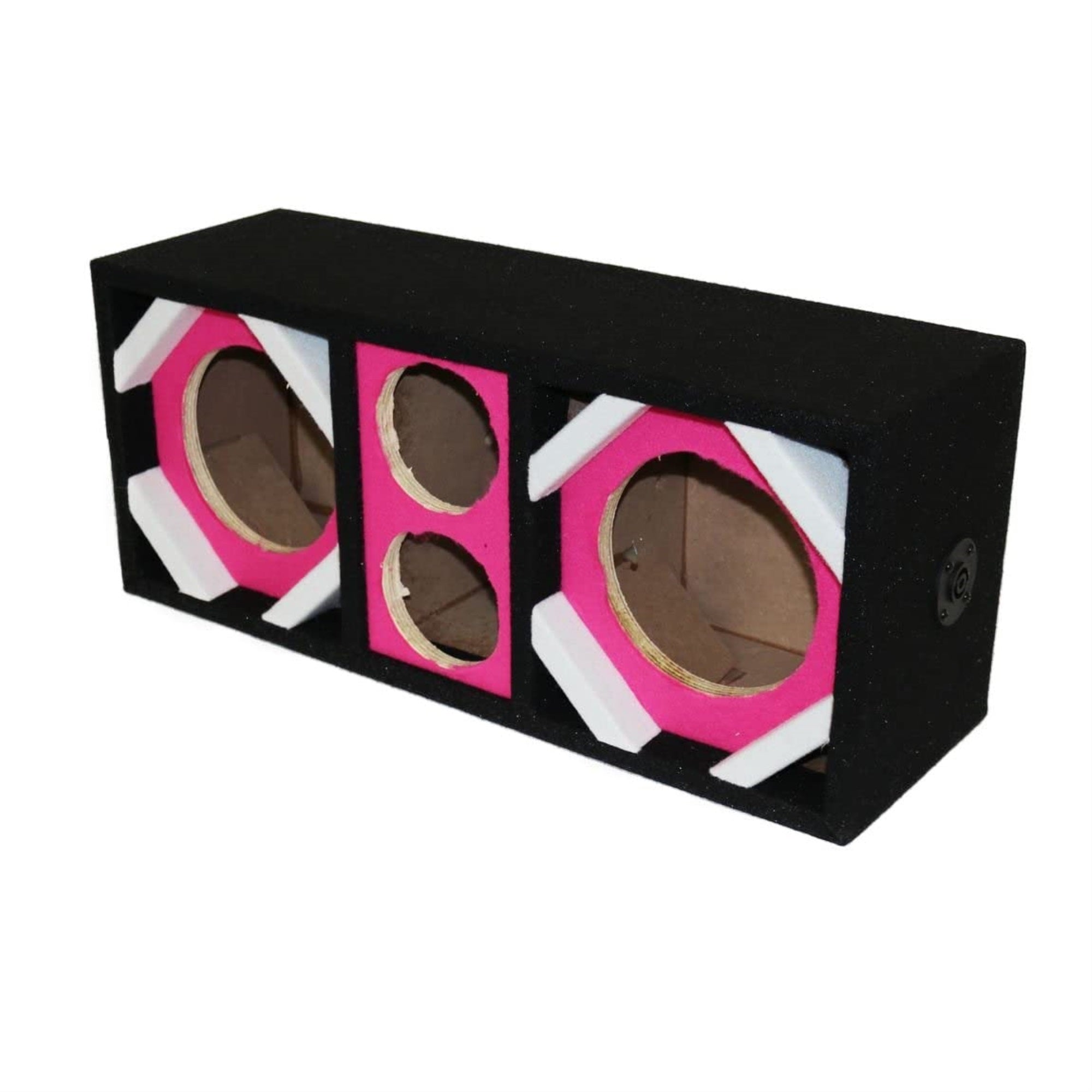 Two 6-In Woofers Plus Two Tweeters Pink Empty Chuchera Speaker Enclosure