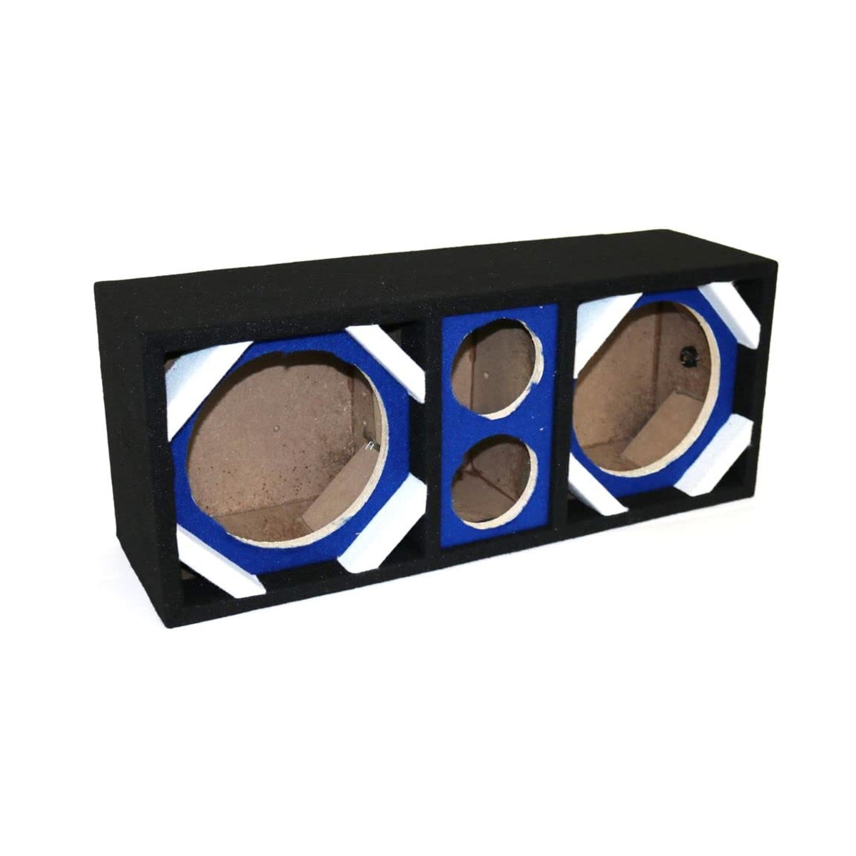 Two 8-In Woofers Plus Two Tweeters Blue Empty Chuchera Speaker Enclosure