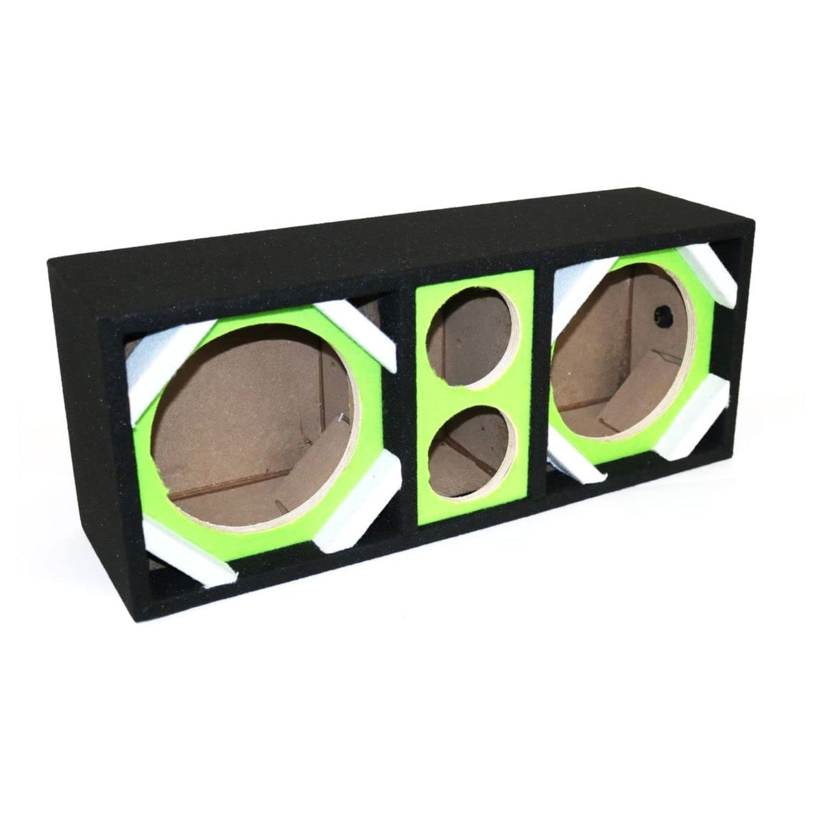 Two 8-In Woofers Plus Two Tweeters Green Empty Chuchera Speaker Enclosure
