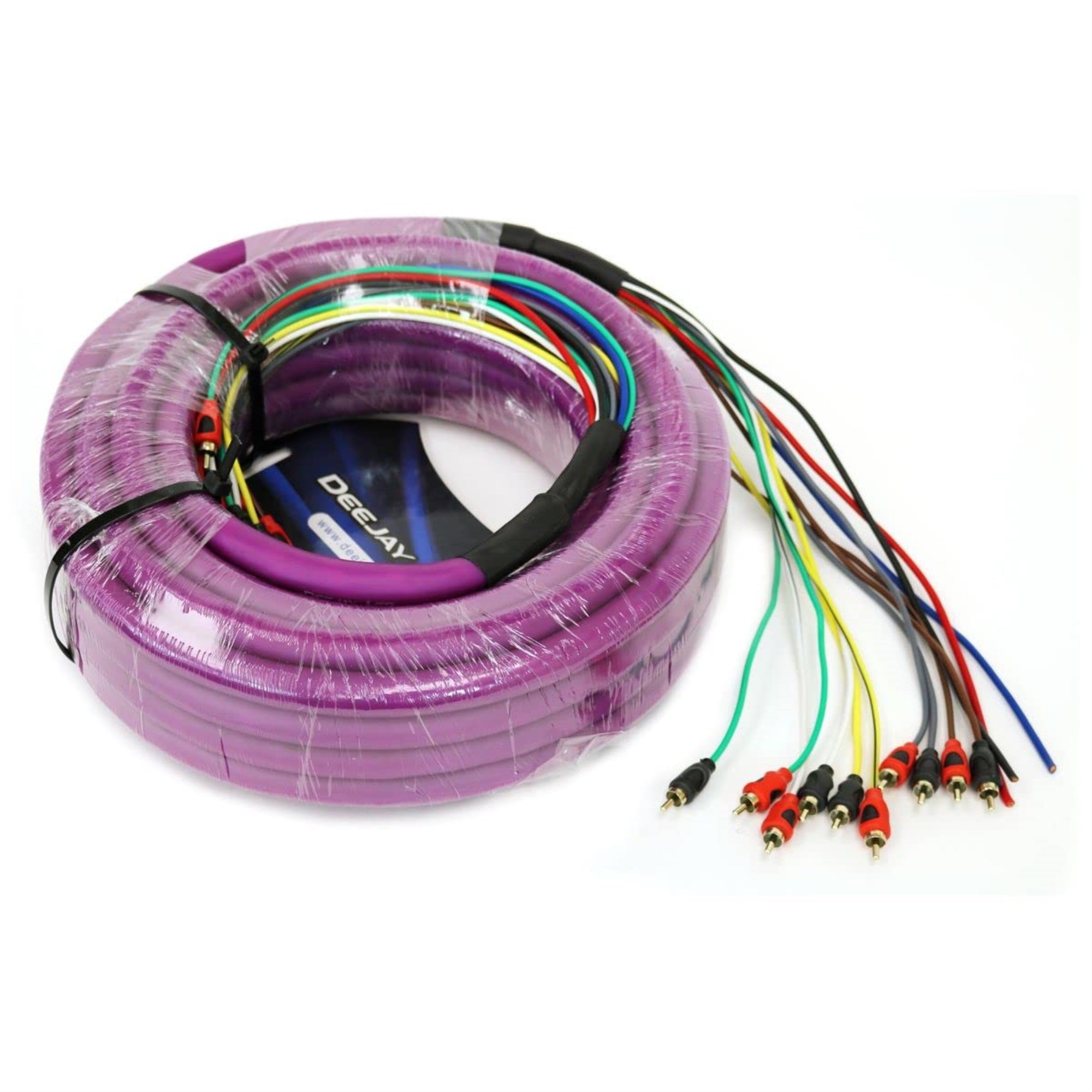 Deejayled Purple 52Ft 10Rca 3 Power Copp
