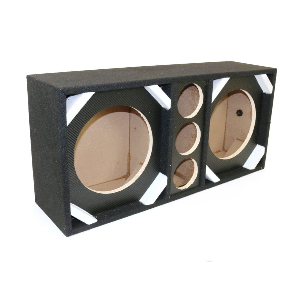 Two 10-In Woofers Plus Three Tweeters Carbon/Texture Empty Chuchera Speaker Enclosure