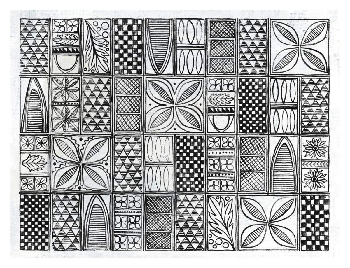Patterns of the Amazon II BW -Paper Art-34x26”