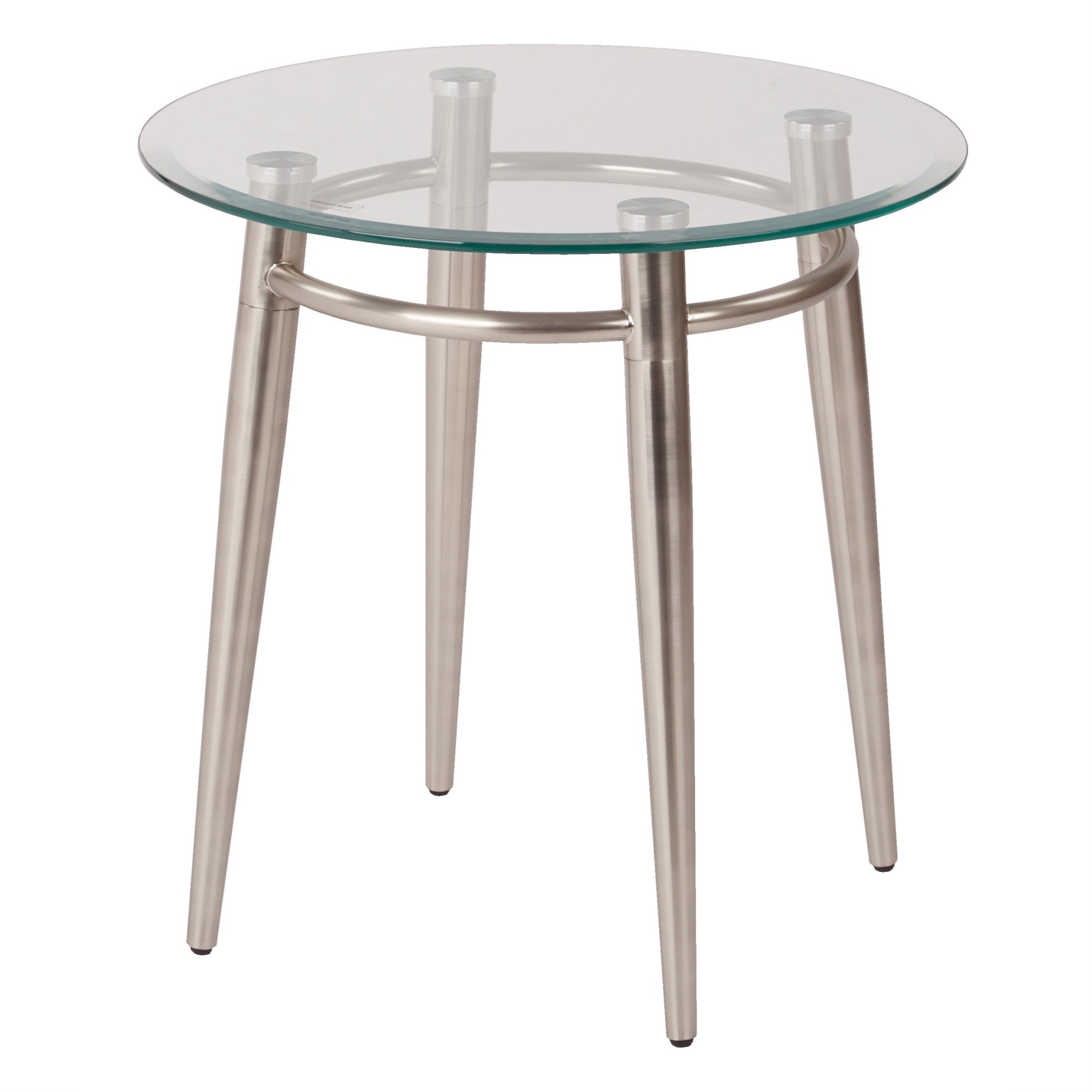Work Smart/Ave Six Brooklyn Round Top Coffee Table, Nickel Brush Finish