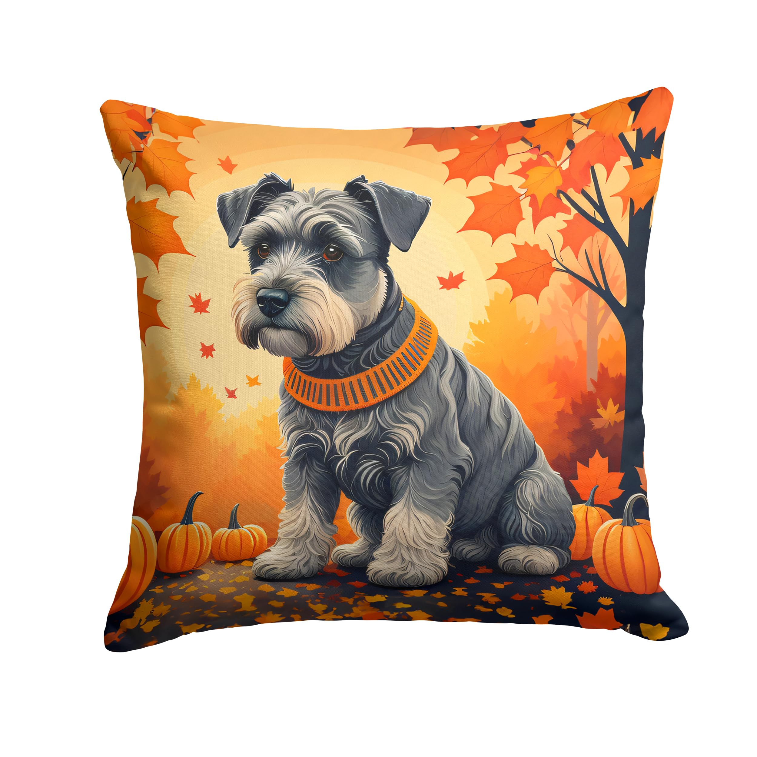 Schnauzer Fall Throw Pillow