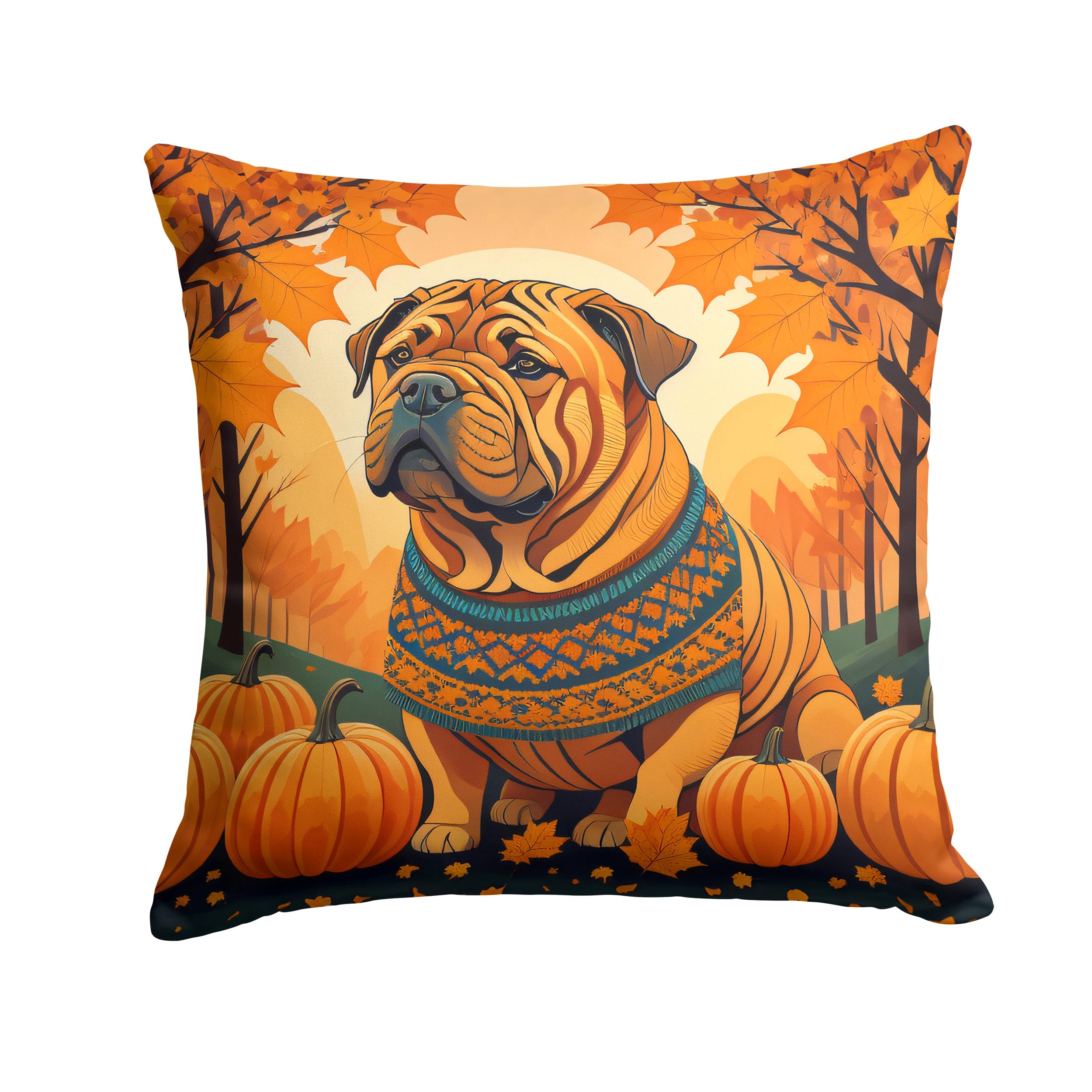 Shar Pei Fall Throw Pillow