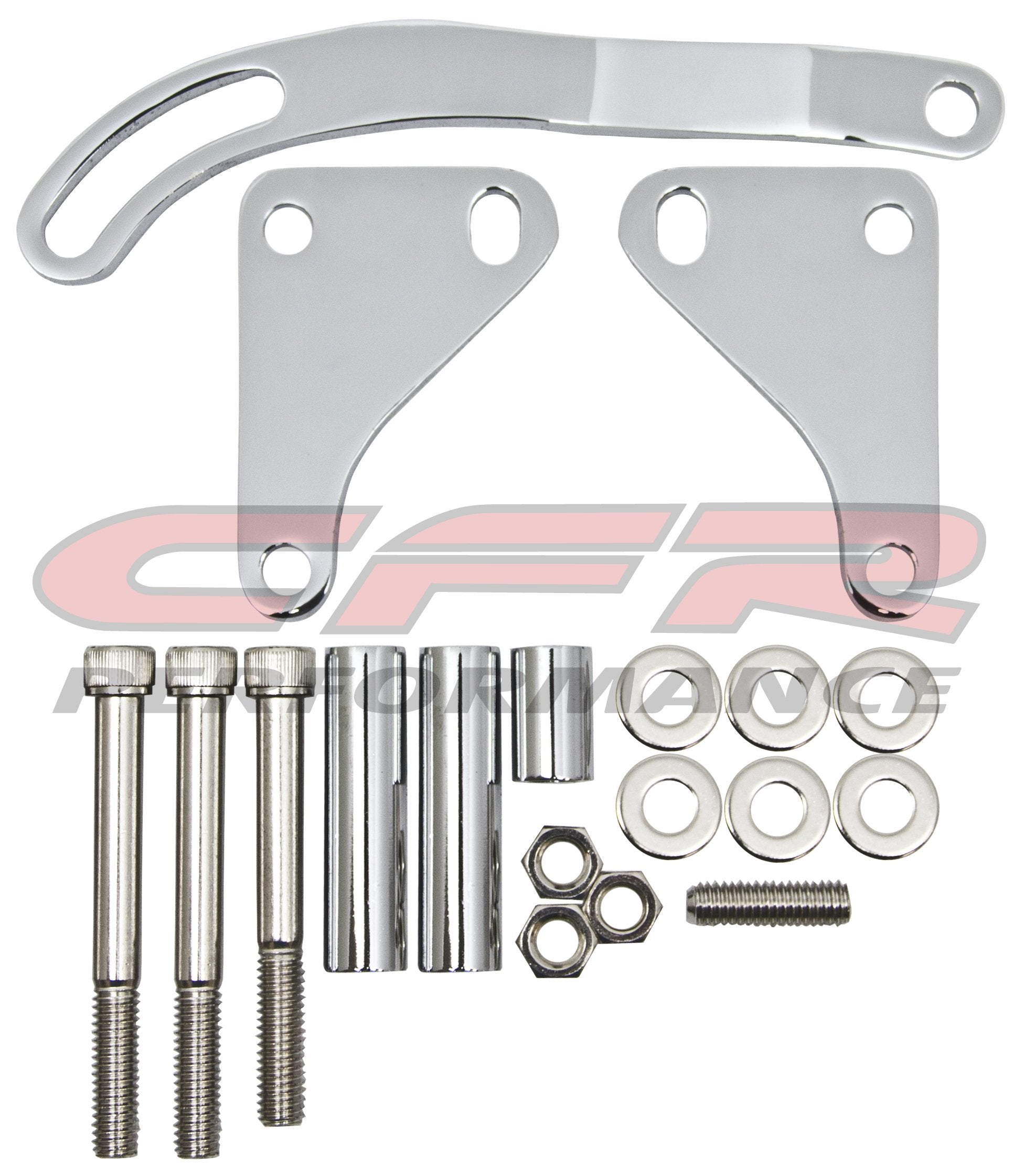 Compatible/Replacement for CHEVY SMALL BLOCK STEEL POWER STEERING BRACKET SET - CHROME