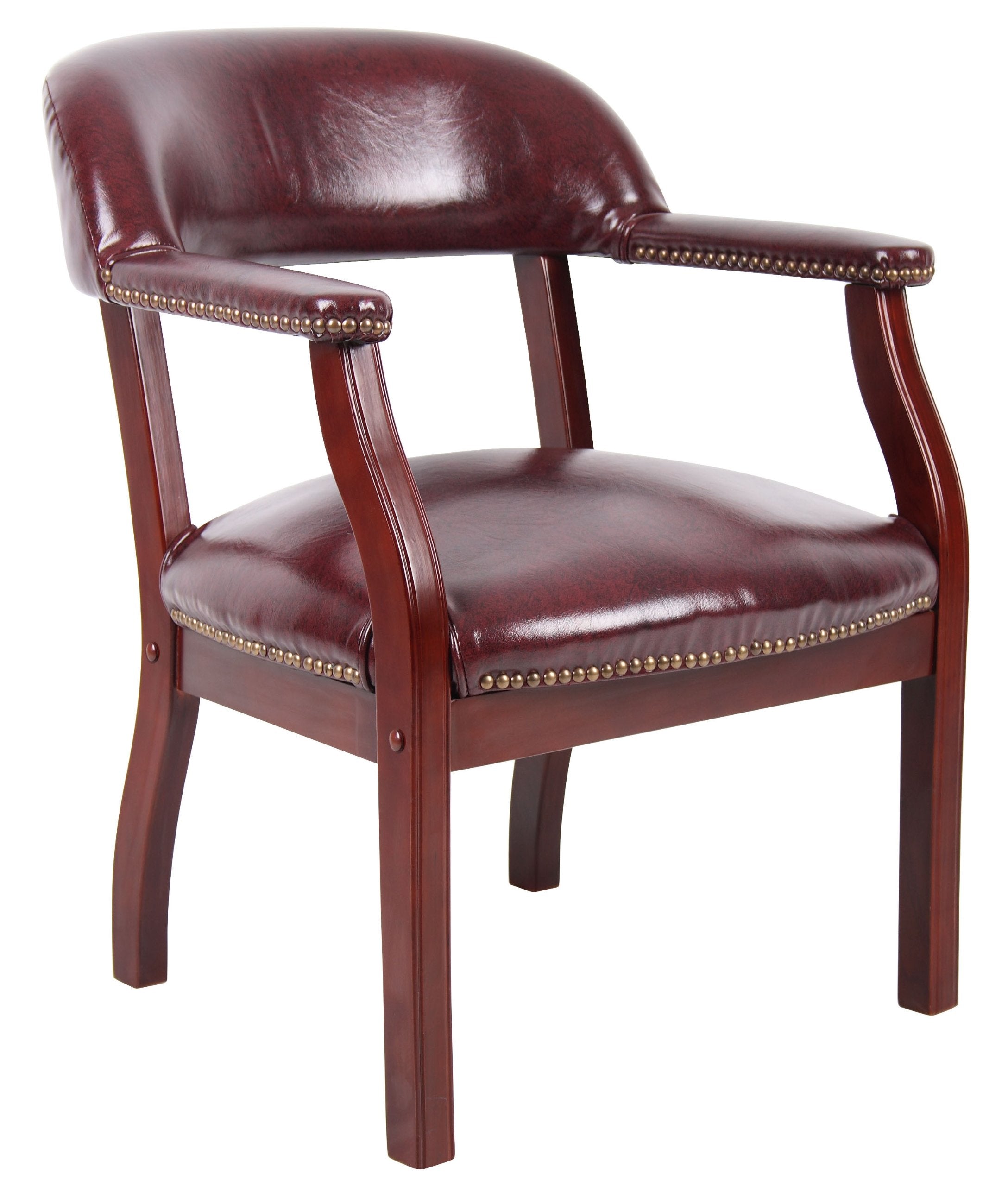 Boss Captains guest, accent or dining chair in Burgundy Vinyl