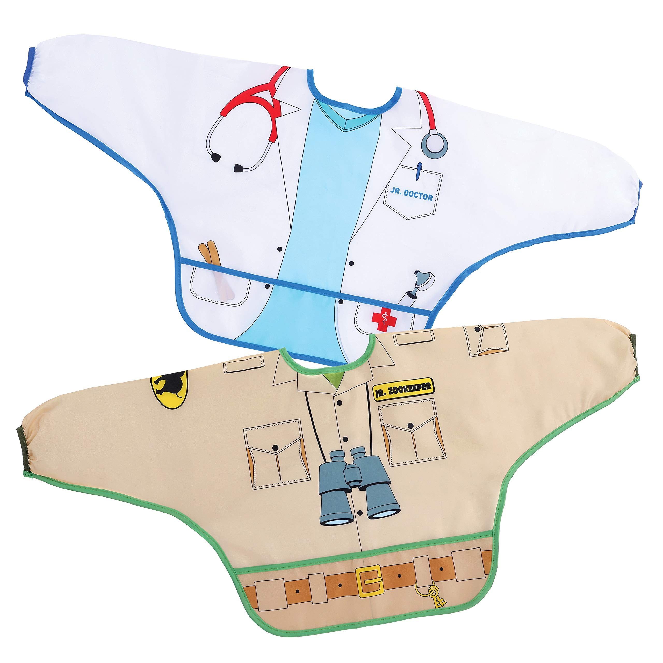 CHARACTER BIBS/SMOCKS WITH SLEEVES 2PK FAIRY/VET