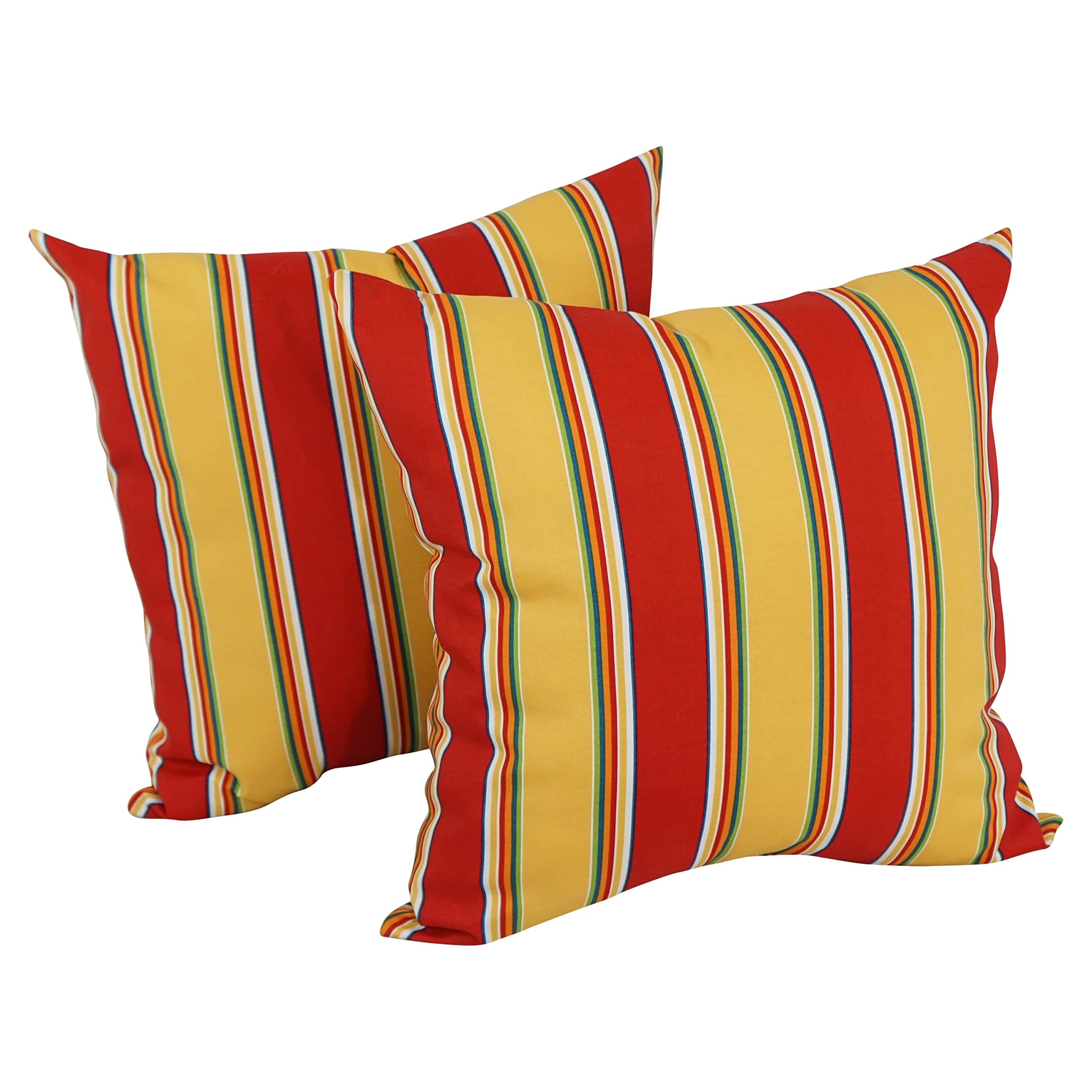 Blazing Needles 17-inch Outdoor Knife Edge Throw Pillows (Set of 2) - Haliwell Multi