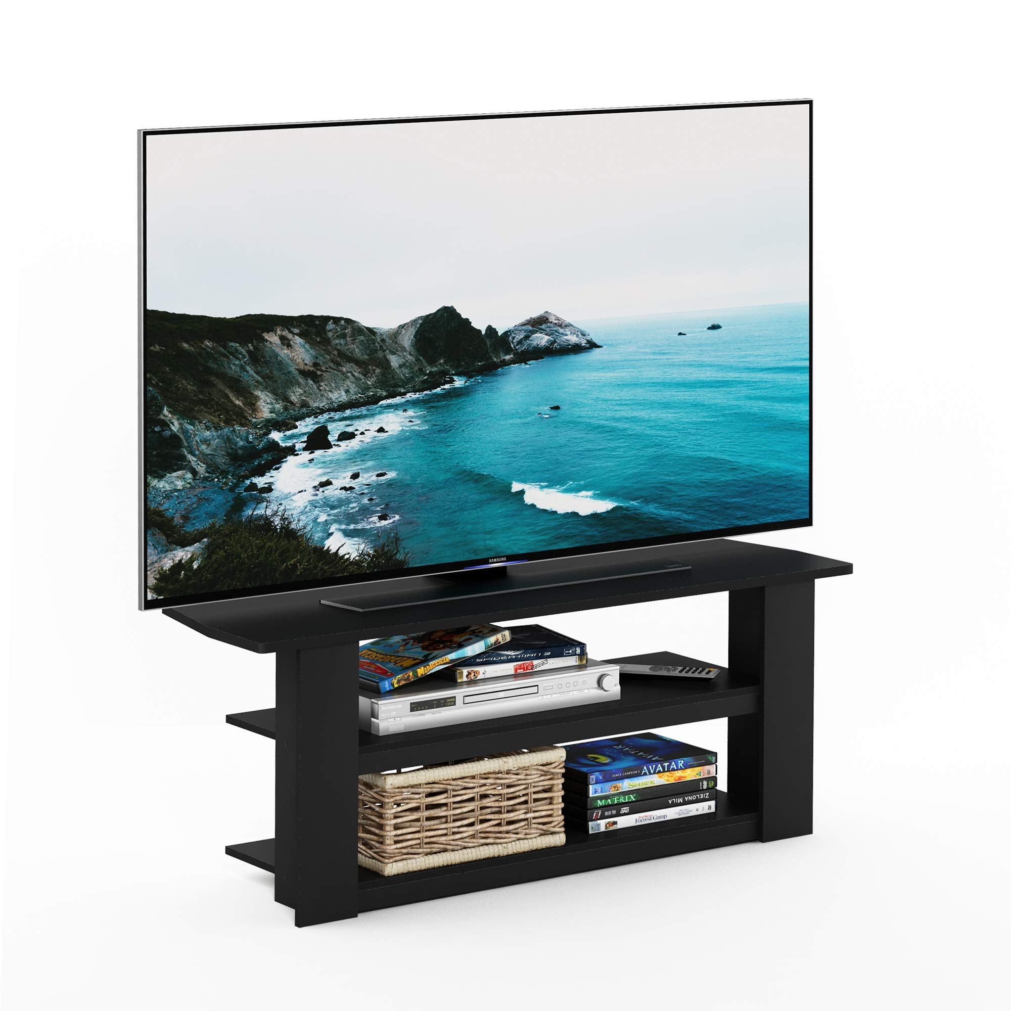 Furinno 12186BK Parsons 42-in TV Entertainment Center, Black