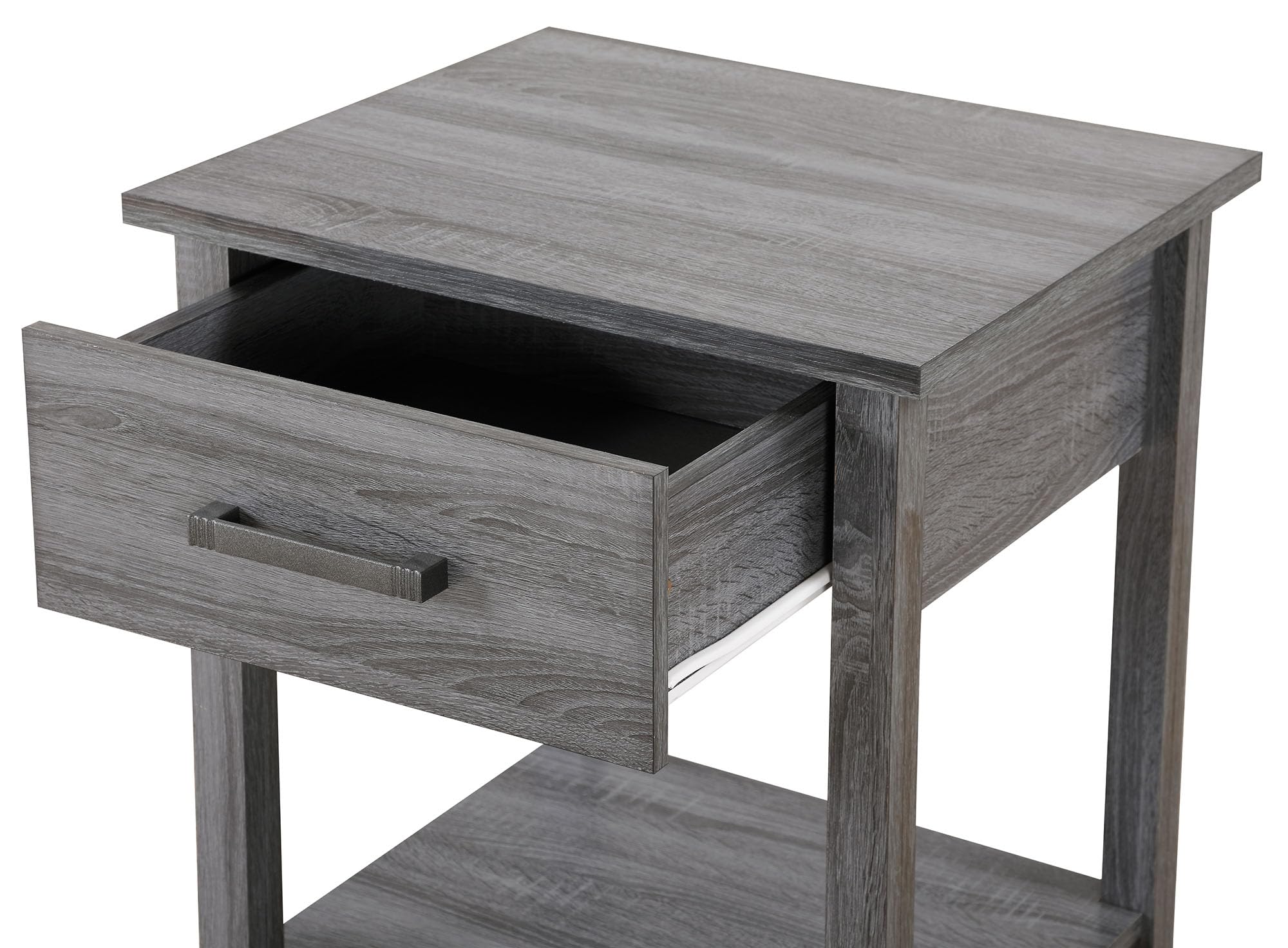 Salem 1-Drawer Gray Nightstand (24 in. H x 19 in. W x 20 in. D)