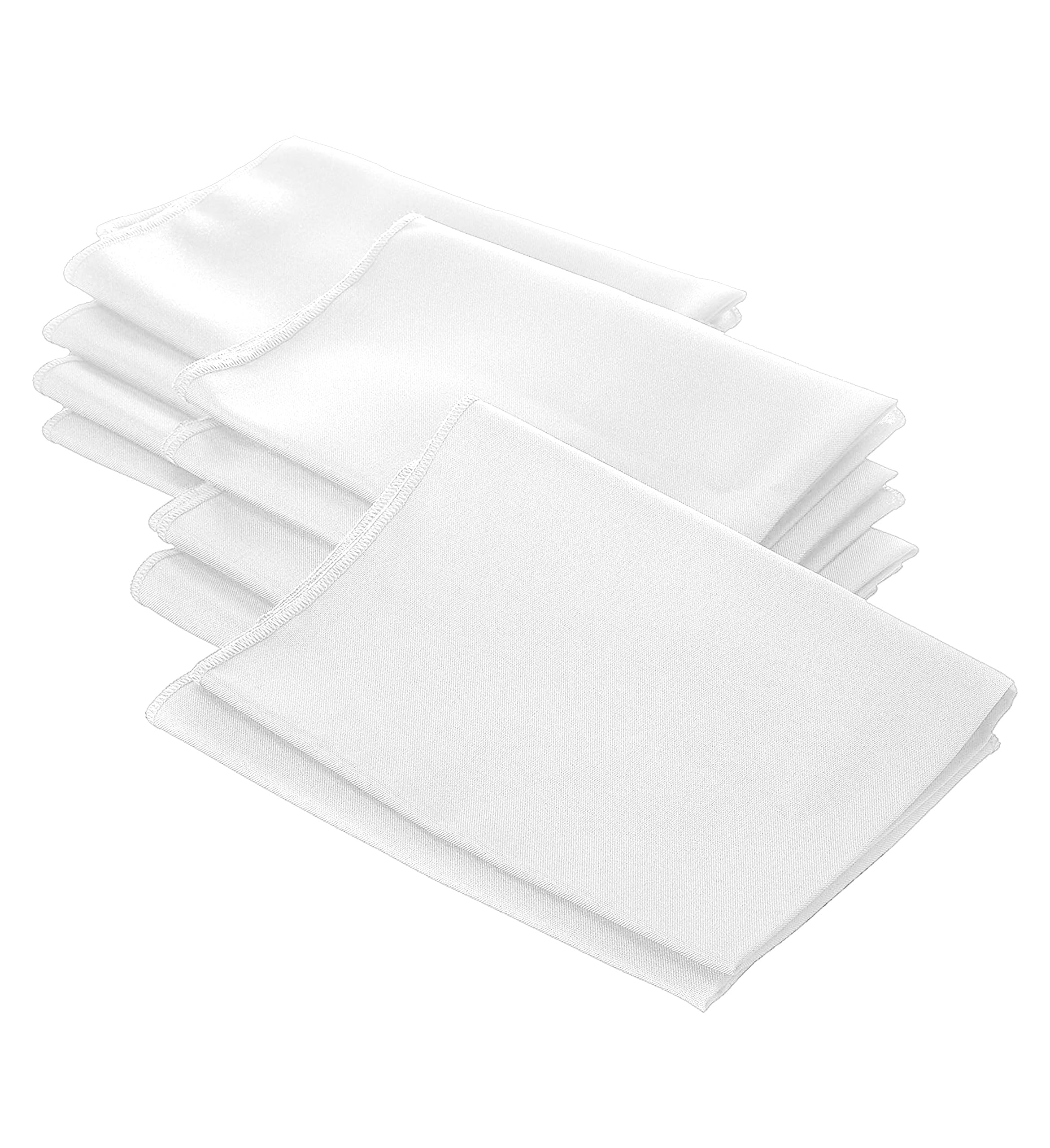 LA Linen Pack-10 Polyester Poplin Napkin 18 by 18-Inch, White