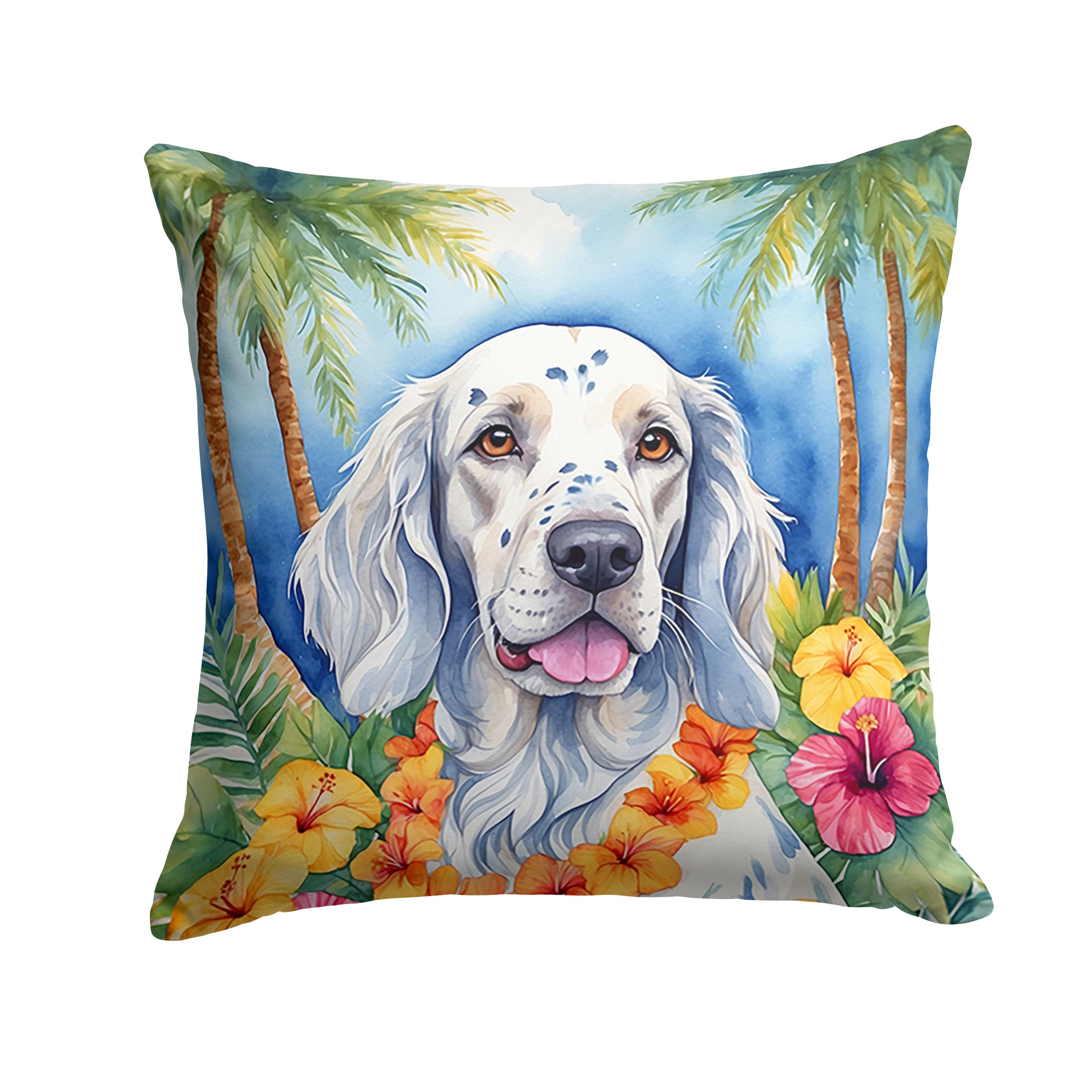English Setter Luau Throw Pillow