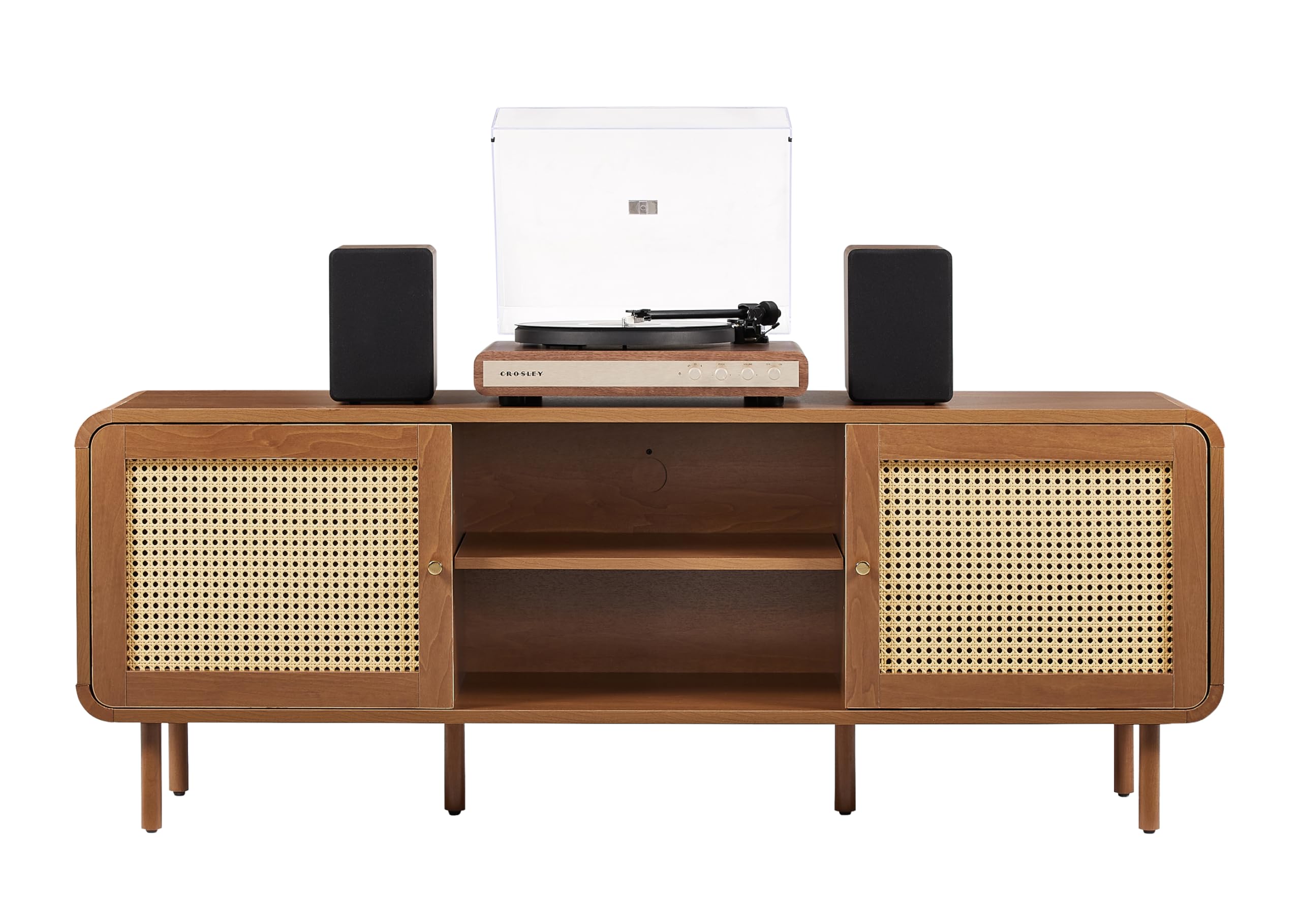 Nora Record Player Cabinet With Vinyl Storage Walnut