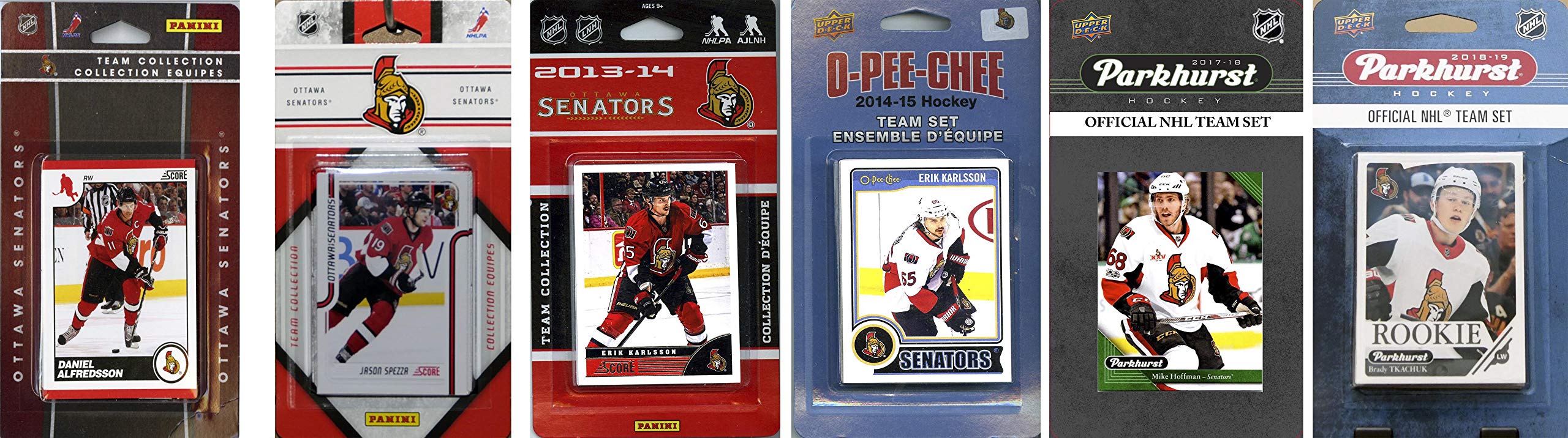 NHL Ottawa Senators 7 Different Licensed Trading Card Team Sets
