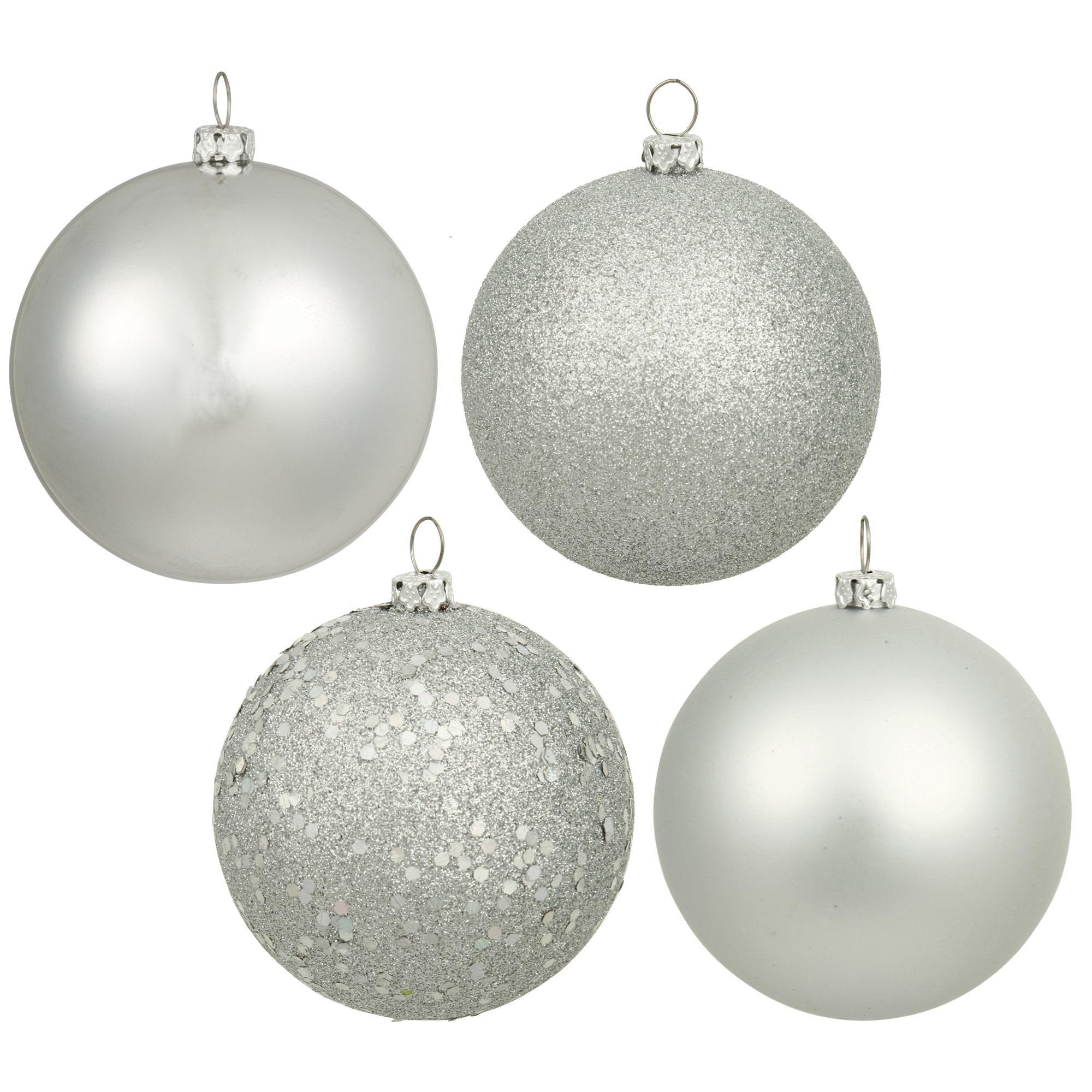 Casafoyer  6” Silver 4 Finish Ball Orn Box of 4 - N591507BX - (Pack Of 2)