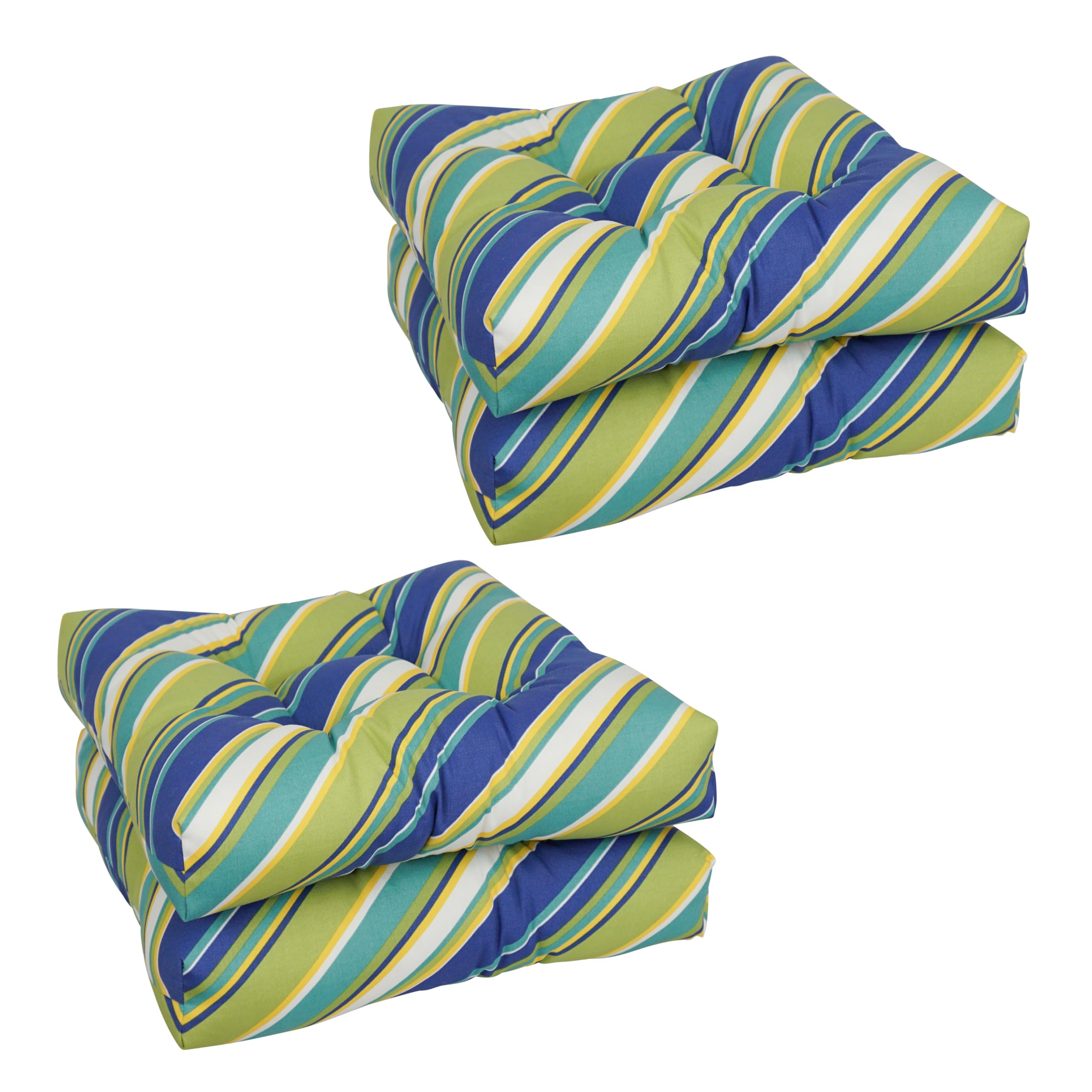 19-inch Squared Polyester Outdoor Tufted Dining Chair Cushions (Set of 4) 94005-4CH-OD-104