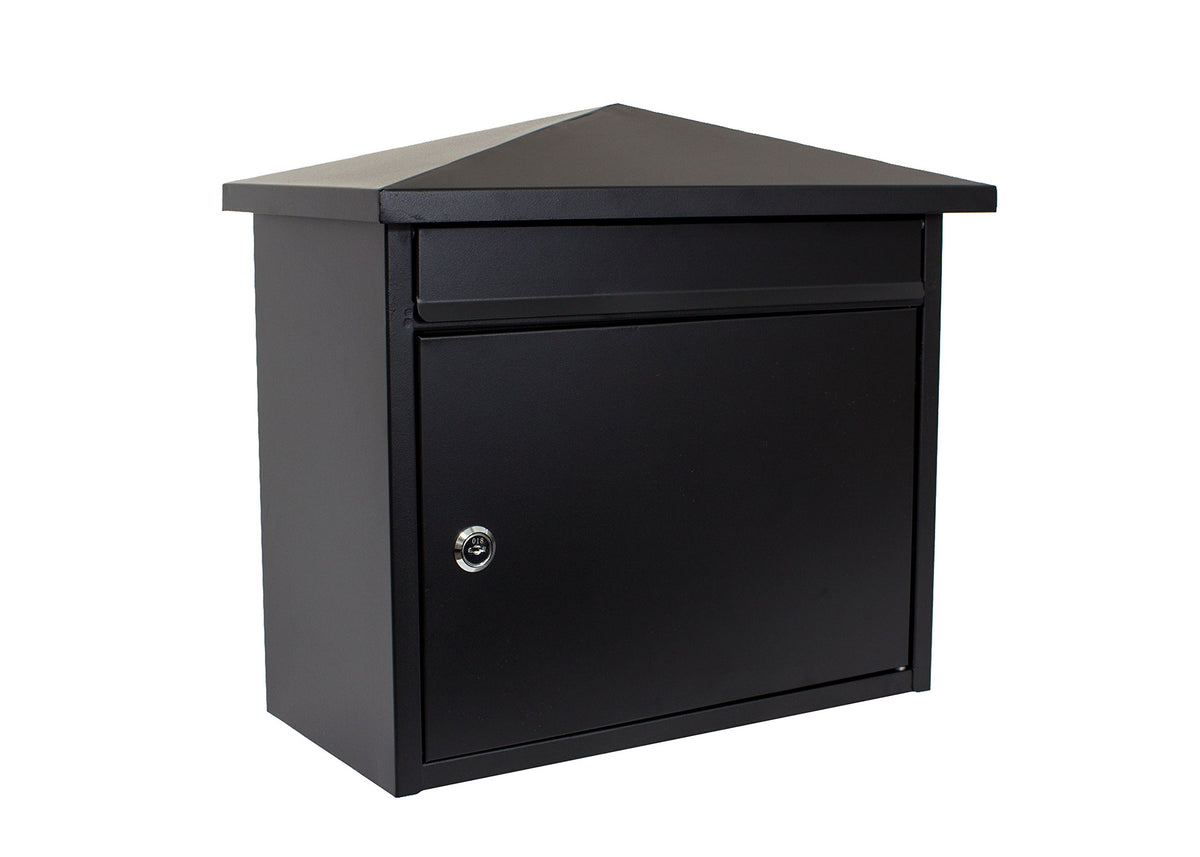 Qualarc Wf-Pm14 Summit Wall Mount Rectangular Locking Mailbox, Black