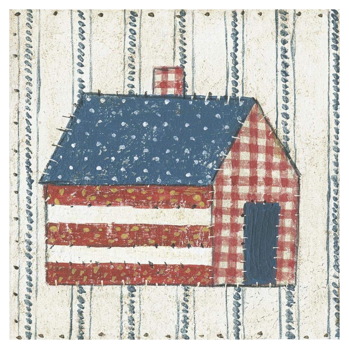 Americana Quilt III -Paper Art-38x38″