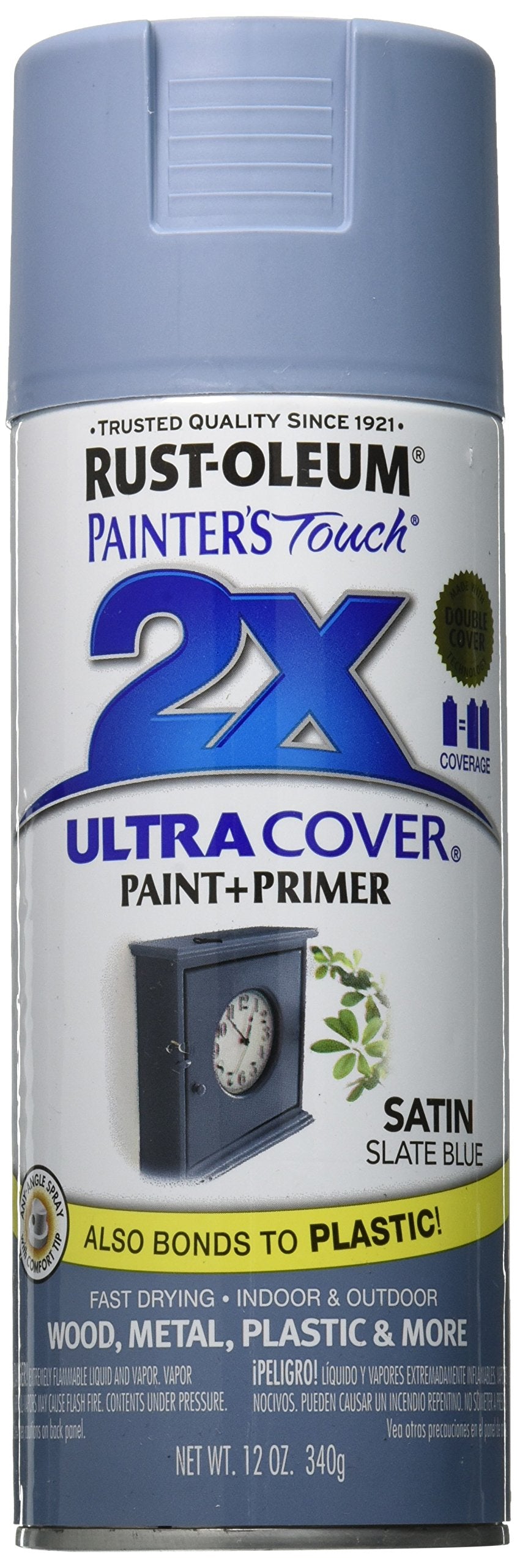 Rust-Oleum 249066 Painter'S Touch 2X Ultra Cover, 12 Ounce (Pack Of 1), Satin Slate Blue