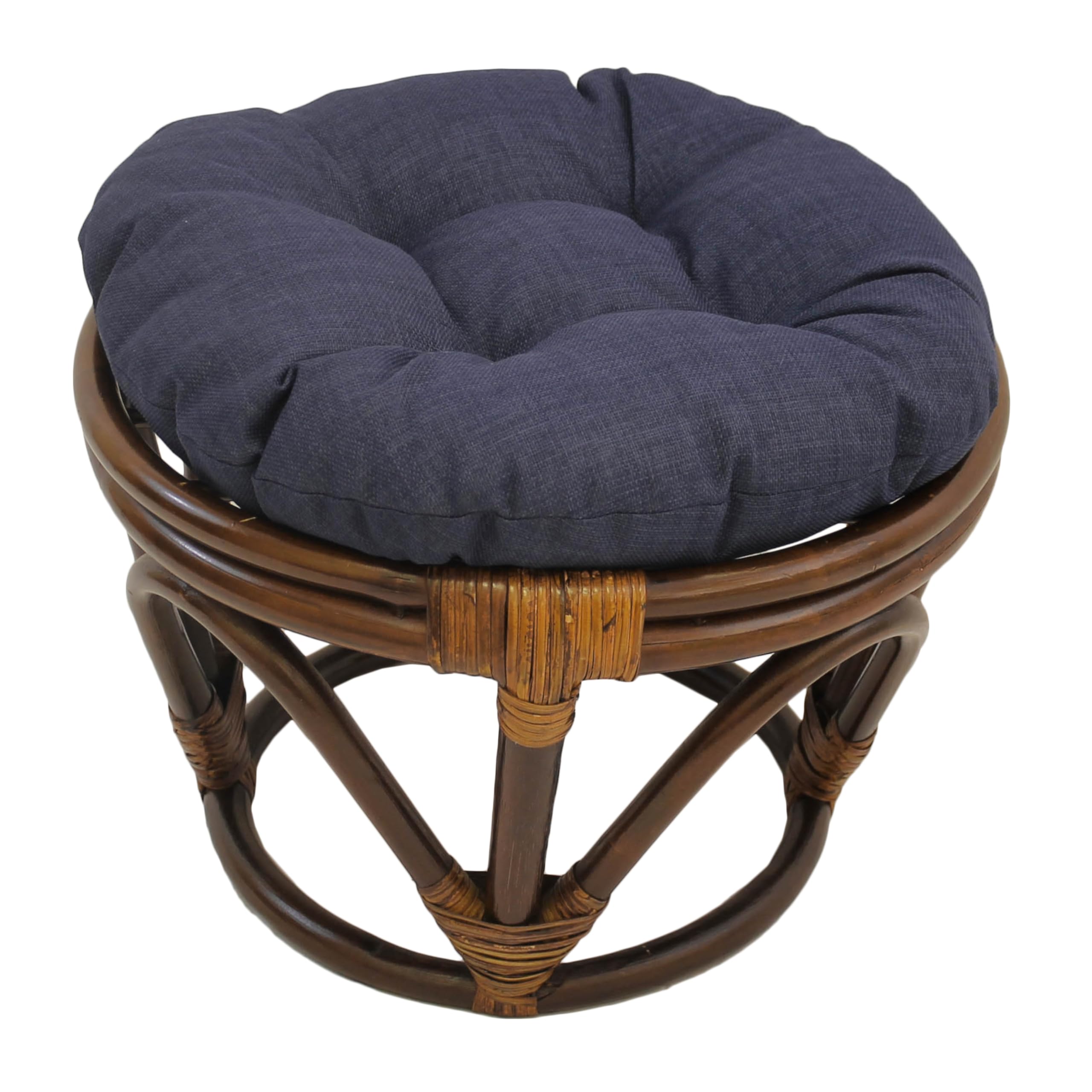 18-inch Round Spun Polyester Tufted Footstool Cushion - Azul