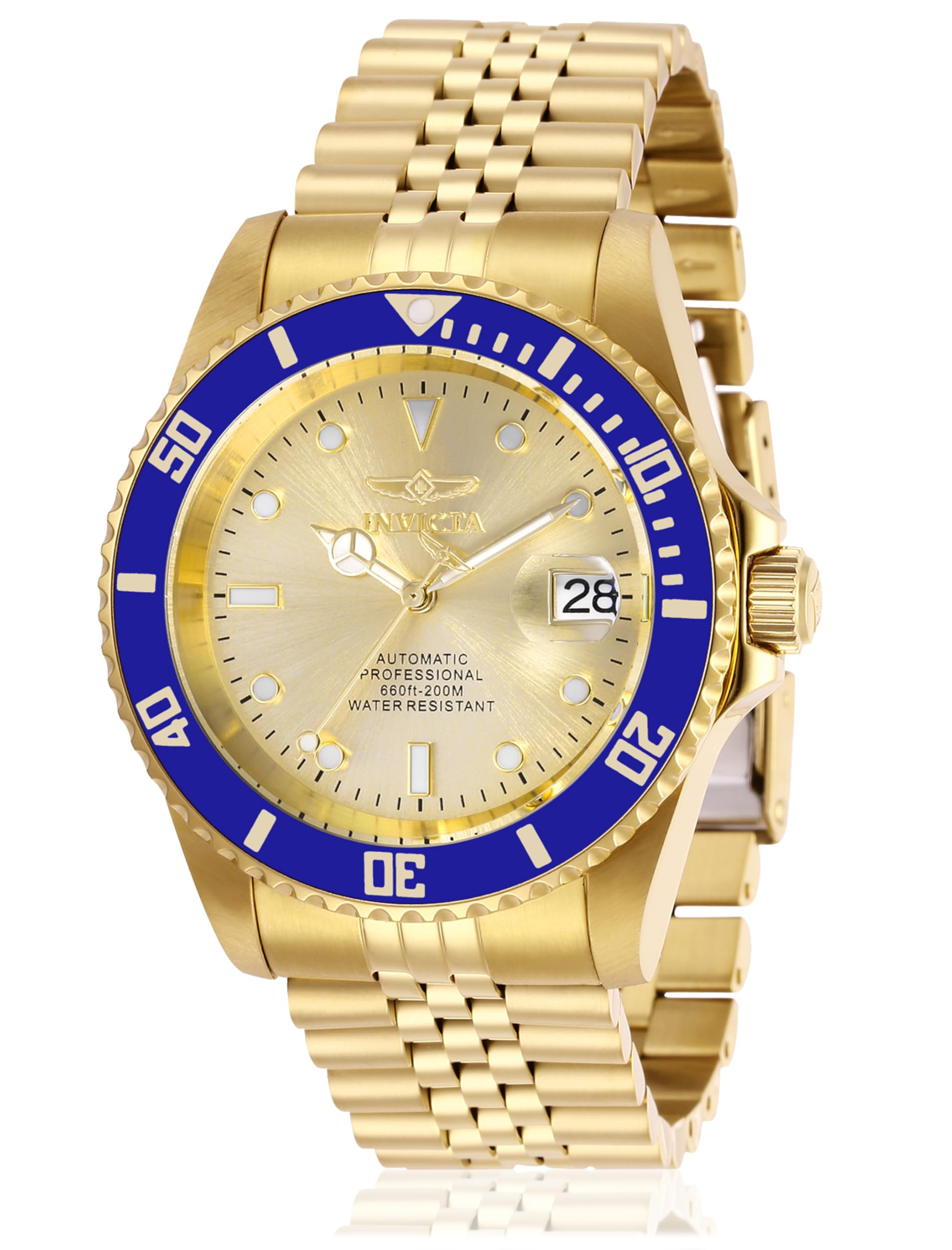 Invicta Mens 29185 Pro Diver Automatic 3 Hand Champagne Dial Watch