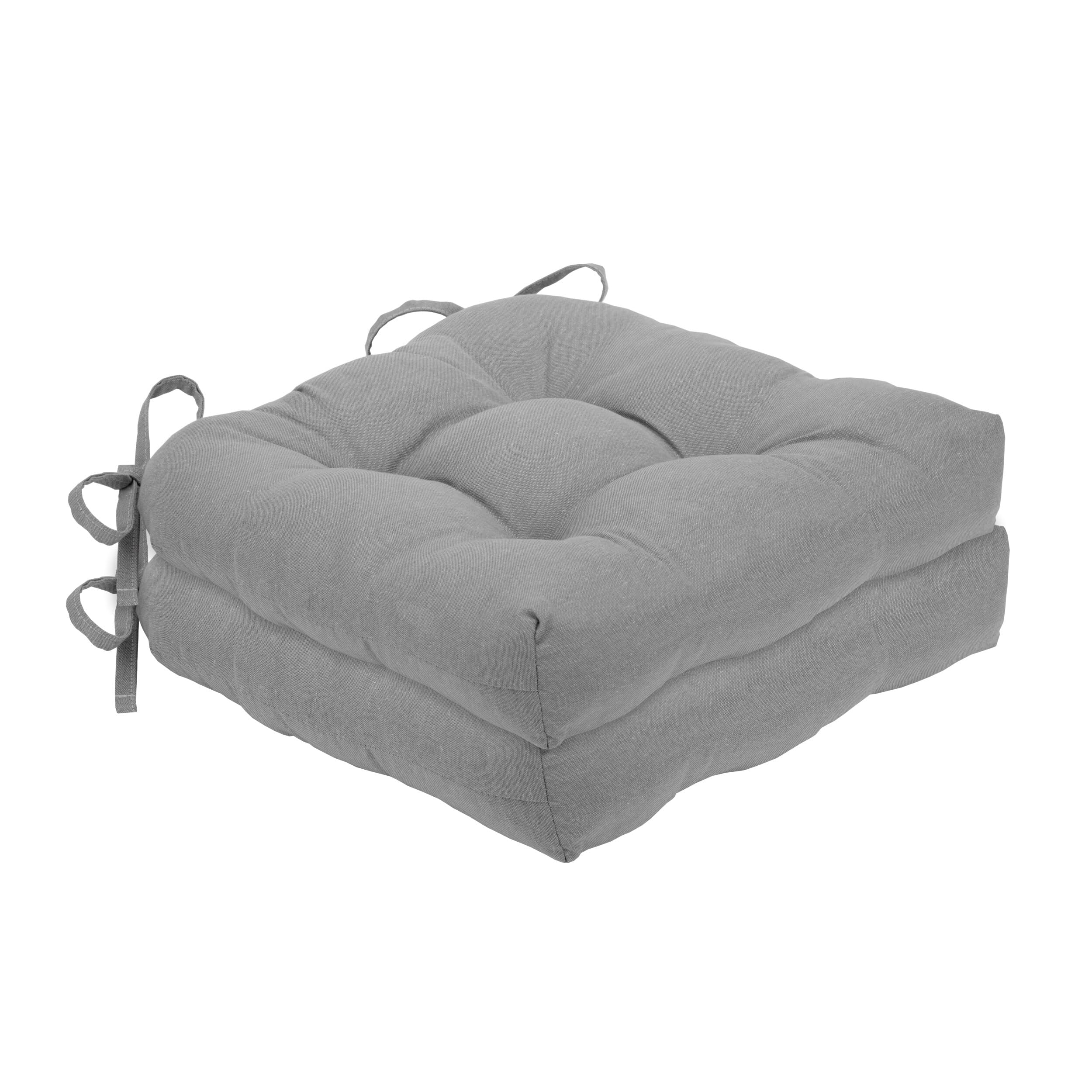 Chase Tufted Chair Seat Cushions - Grey - Set of Two