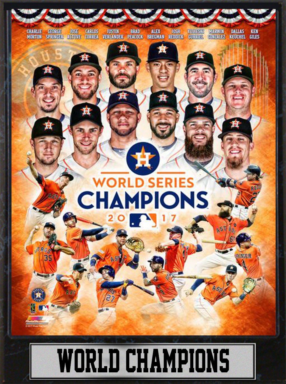 9x12 Plaque - 2017 World Series Champions Houston Astros