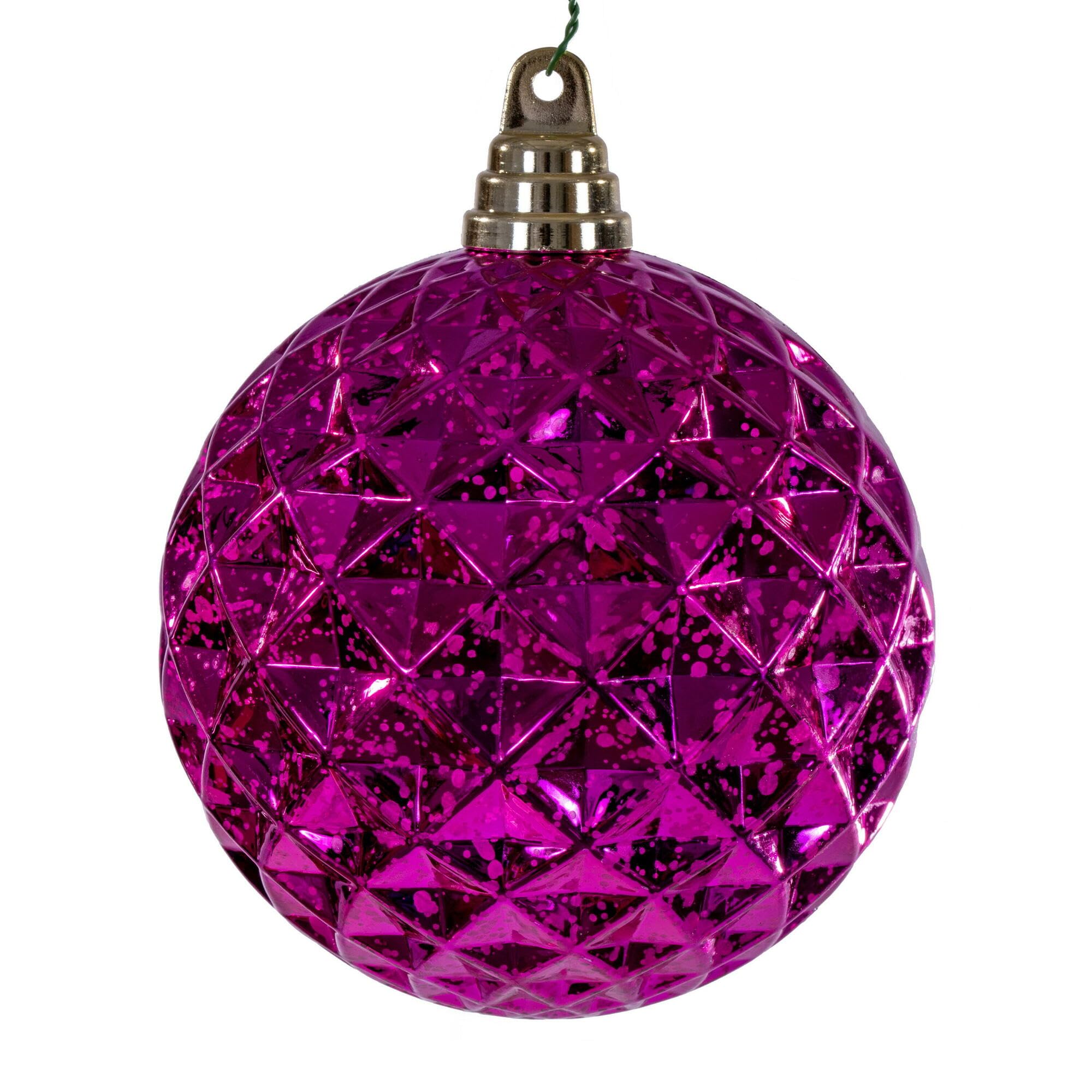 4.75 Fuchsia Diamond Mercury Orn 4/Bag