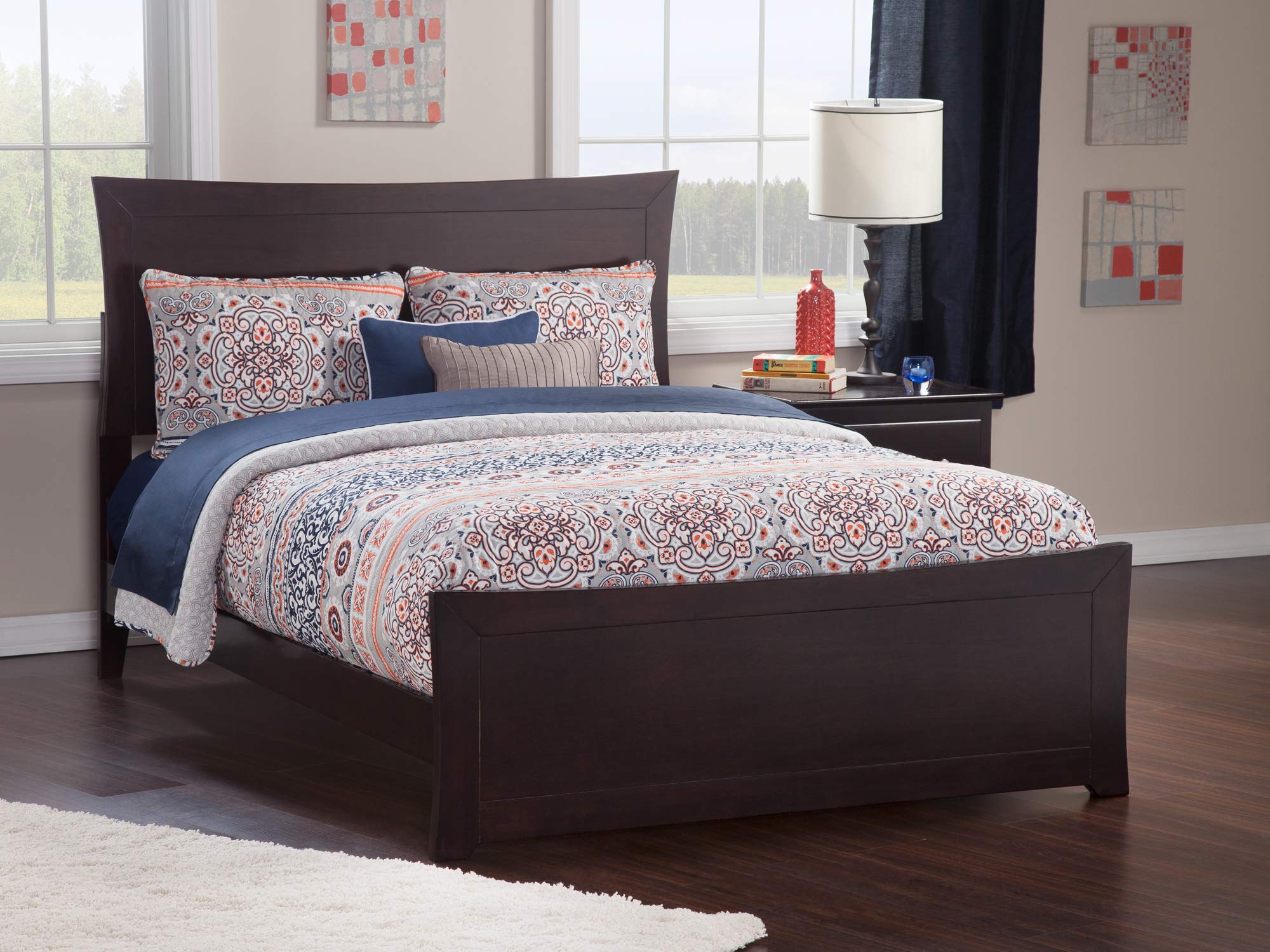 Metro Queen Low Profile Platform Bed with Matching Footboard in Espresso