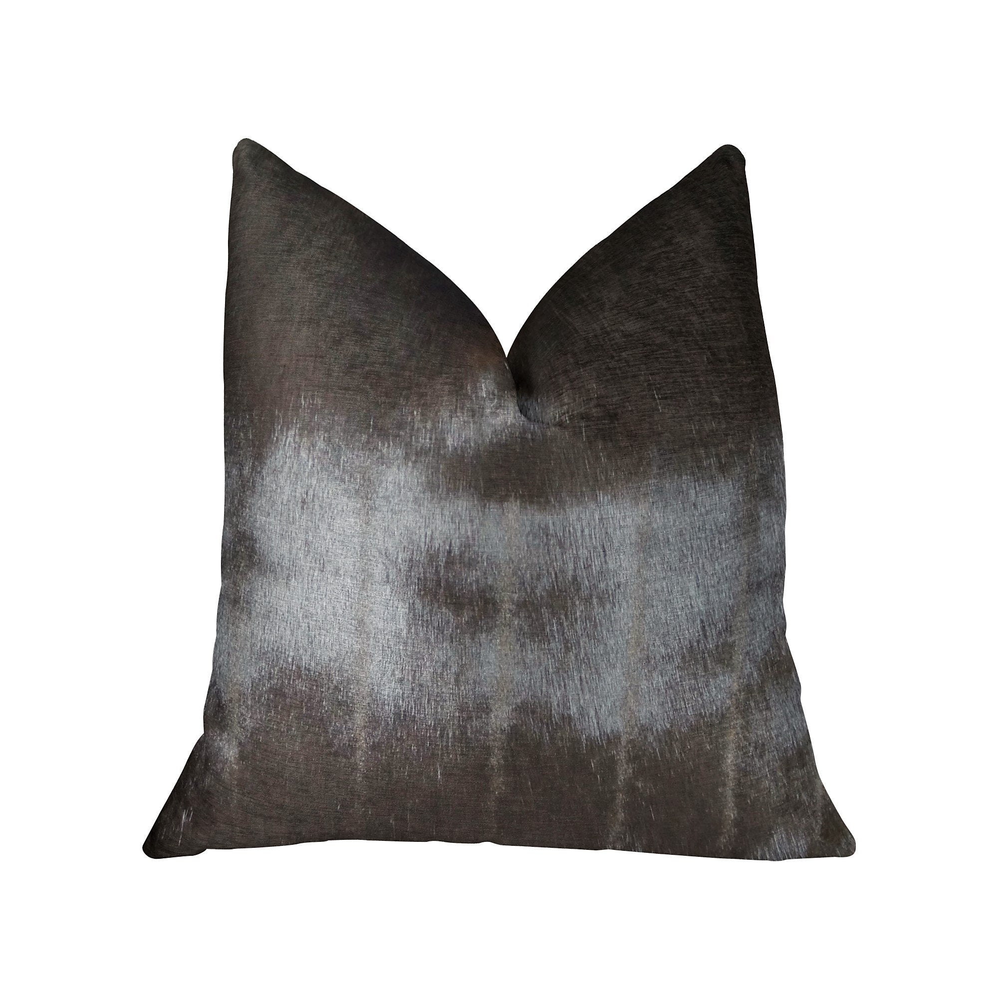 Plutus Tip Dyed Brown-Mink Handmade Throw Pillow, (Double sided  16 x 16")"