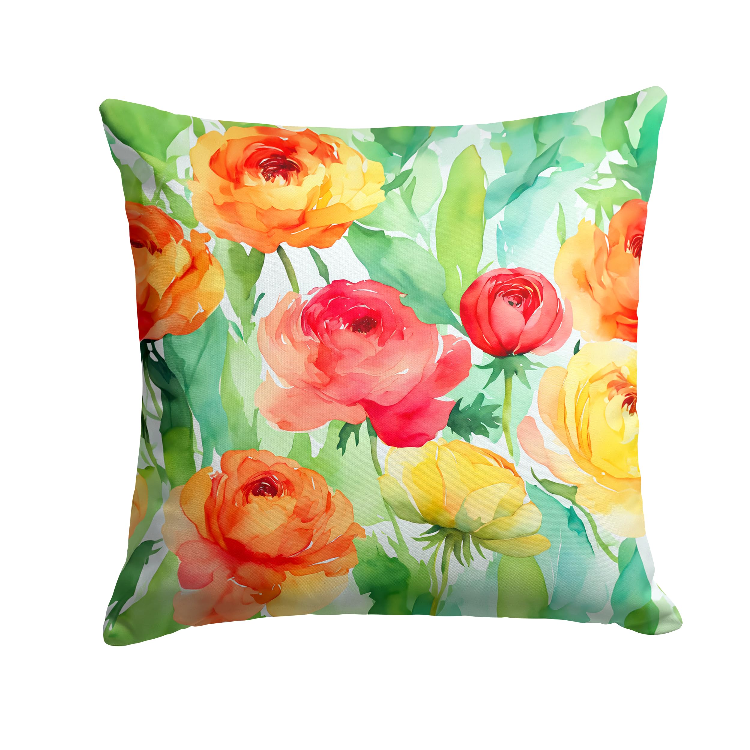 Ranunculus in Watercolor Throw Pillow