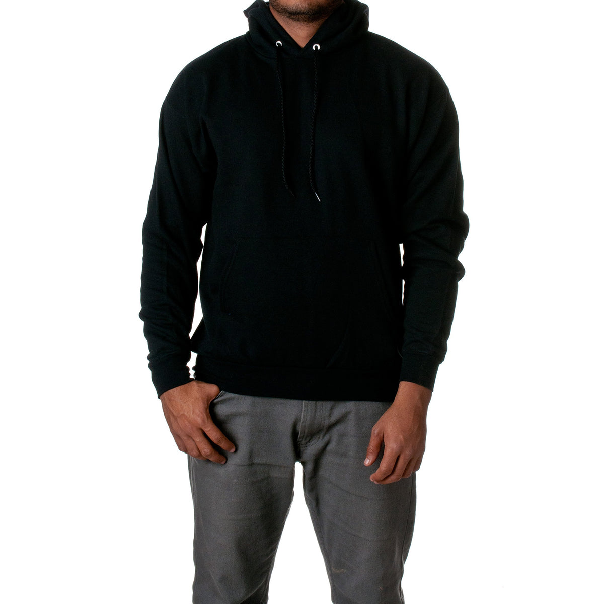 Hanes Men'S Pullover Ecosmart Hooded Sweatshirt, Black, X-Large
