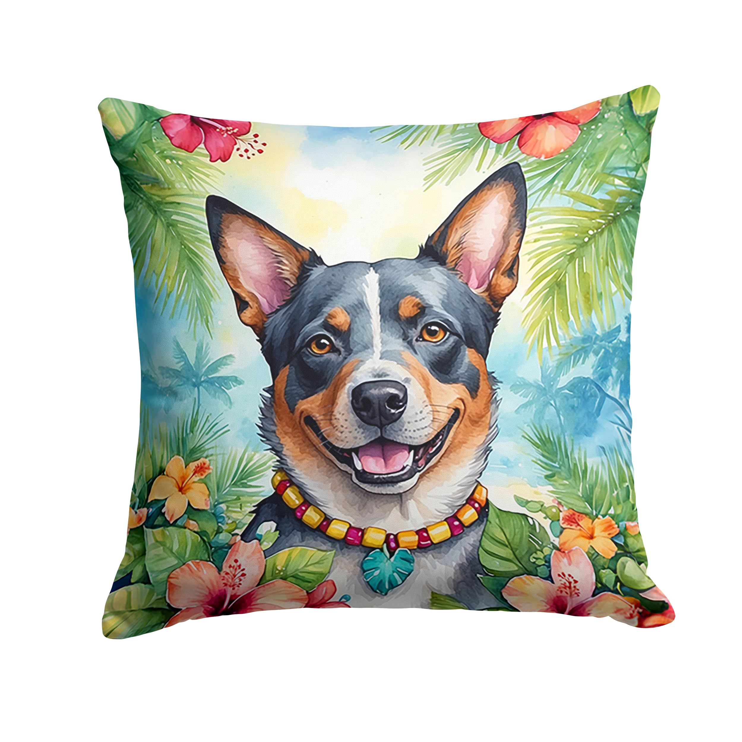 Australian Cattle Dog Luau Throw Pillow