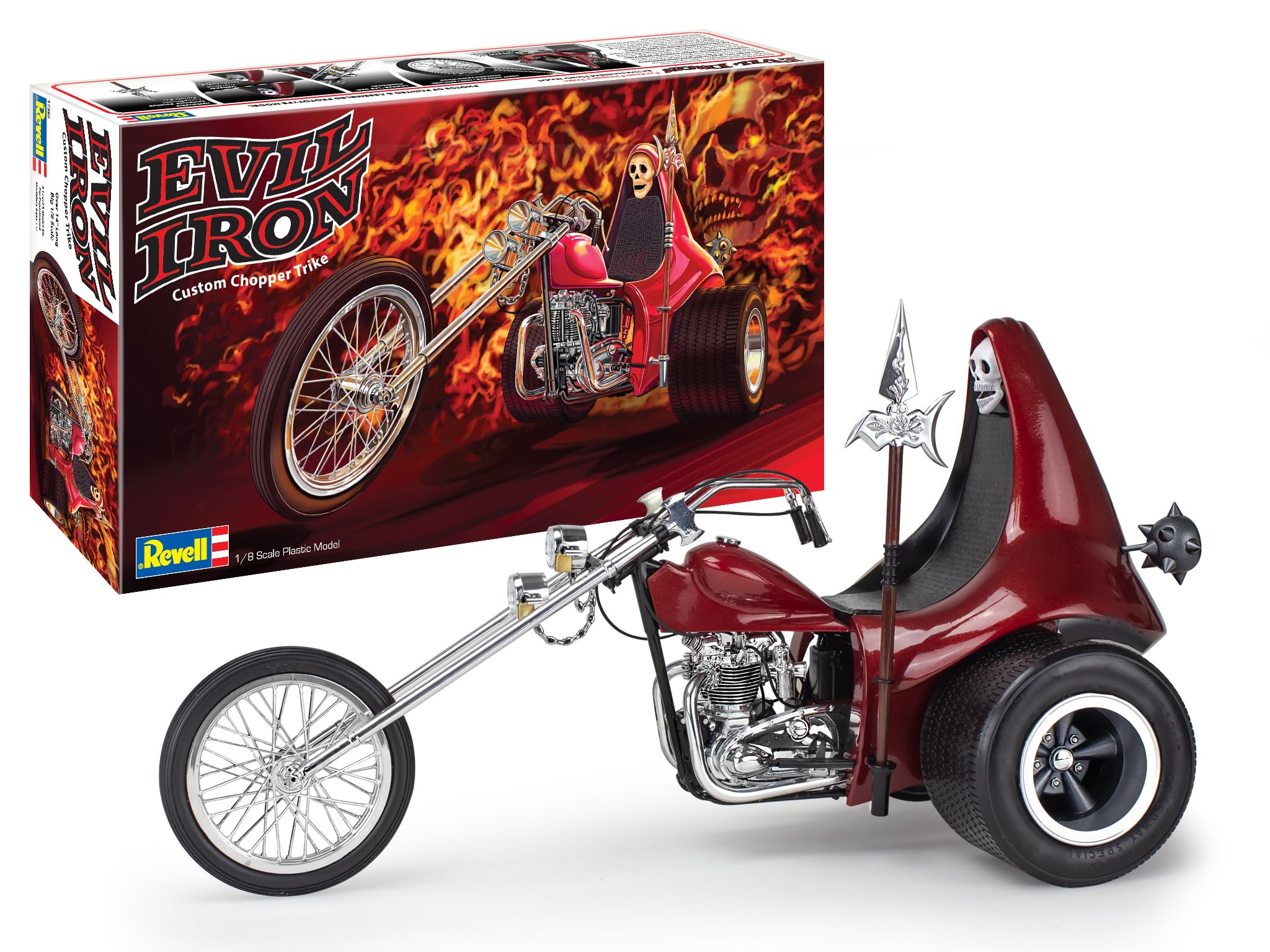 Level 5 Model Kit Evil Iron Custom Chopper Trike 1/8 Scale Model by Revell