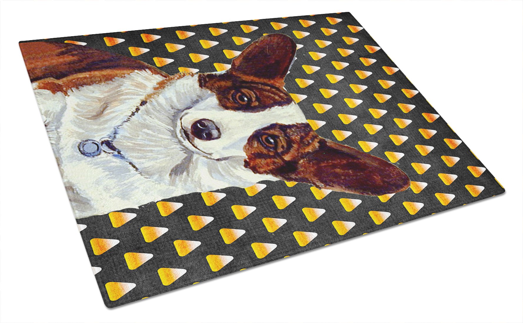 Carolines Treasures LH9074LCB Corgi Candy Corn Halloween Portrait Glass Cutting Board Large Decorative Tempered Glass Kitchen Cutting and Serving Board Large Size Chopping Board