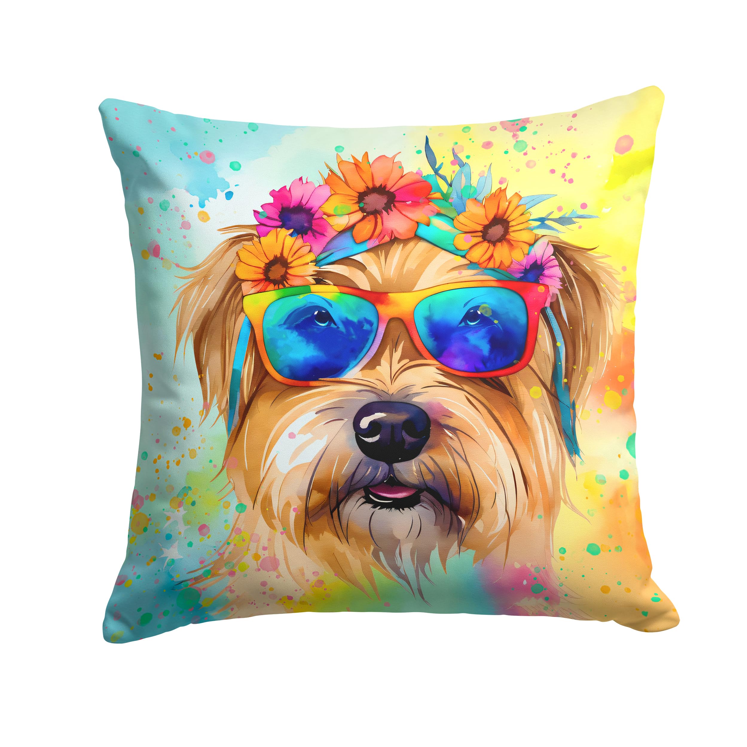 Cairn Terrier Hippie Dawg Throw Pillow