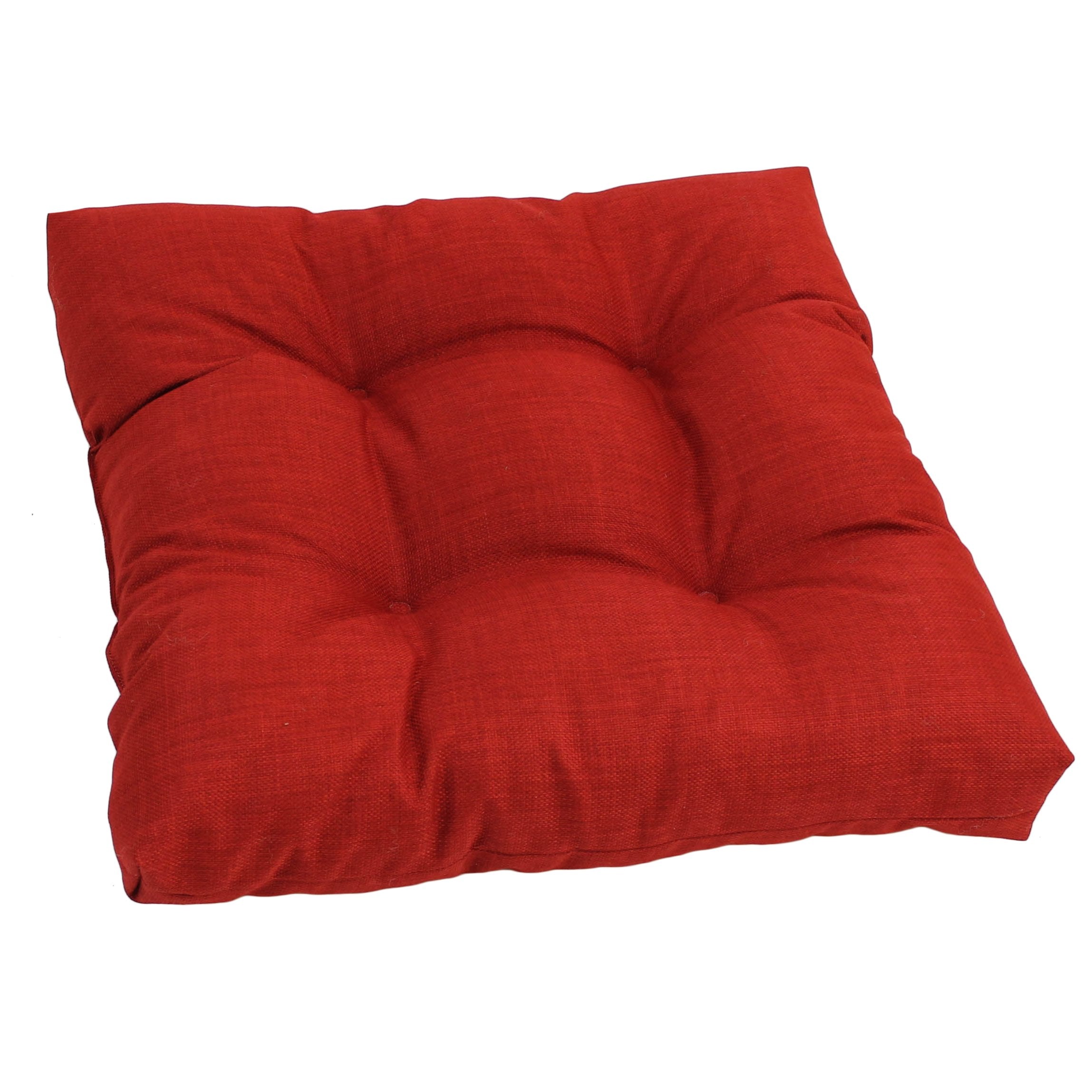 19-inch Squared Spun Polyester Tufted Dining Chair Cushion - Papprika