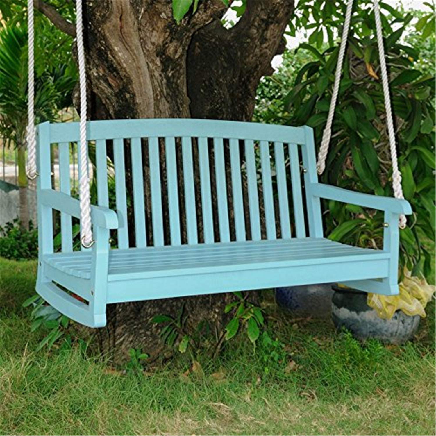 Royal Fiji Acacia Outdoor 2-seater Hanging Swing - Sky Blue