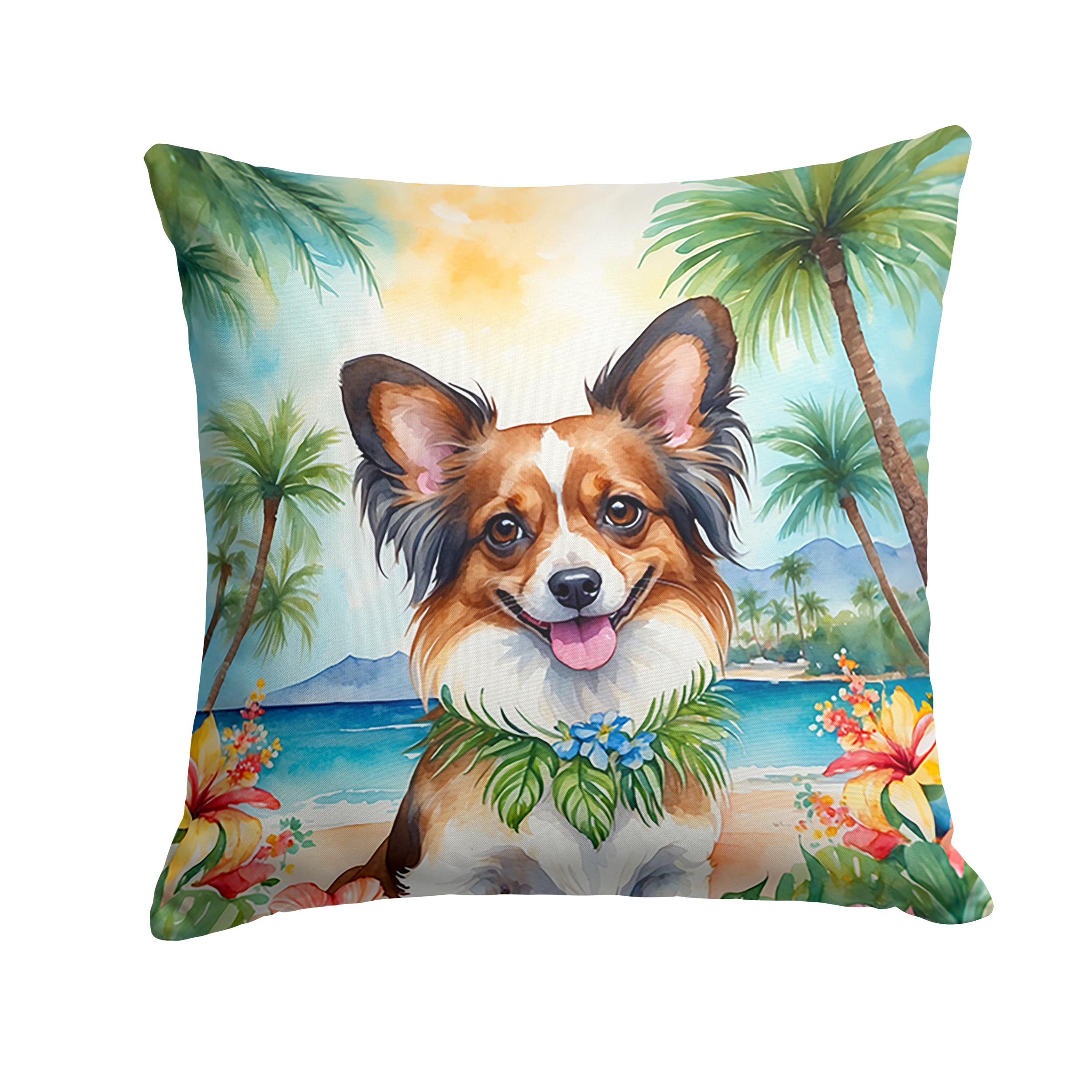Papillon Luau Throw Pillow