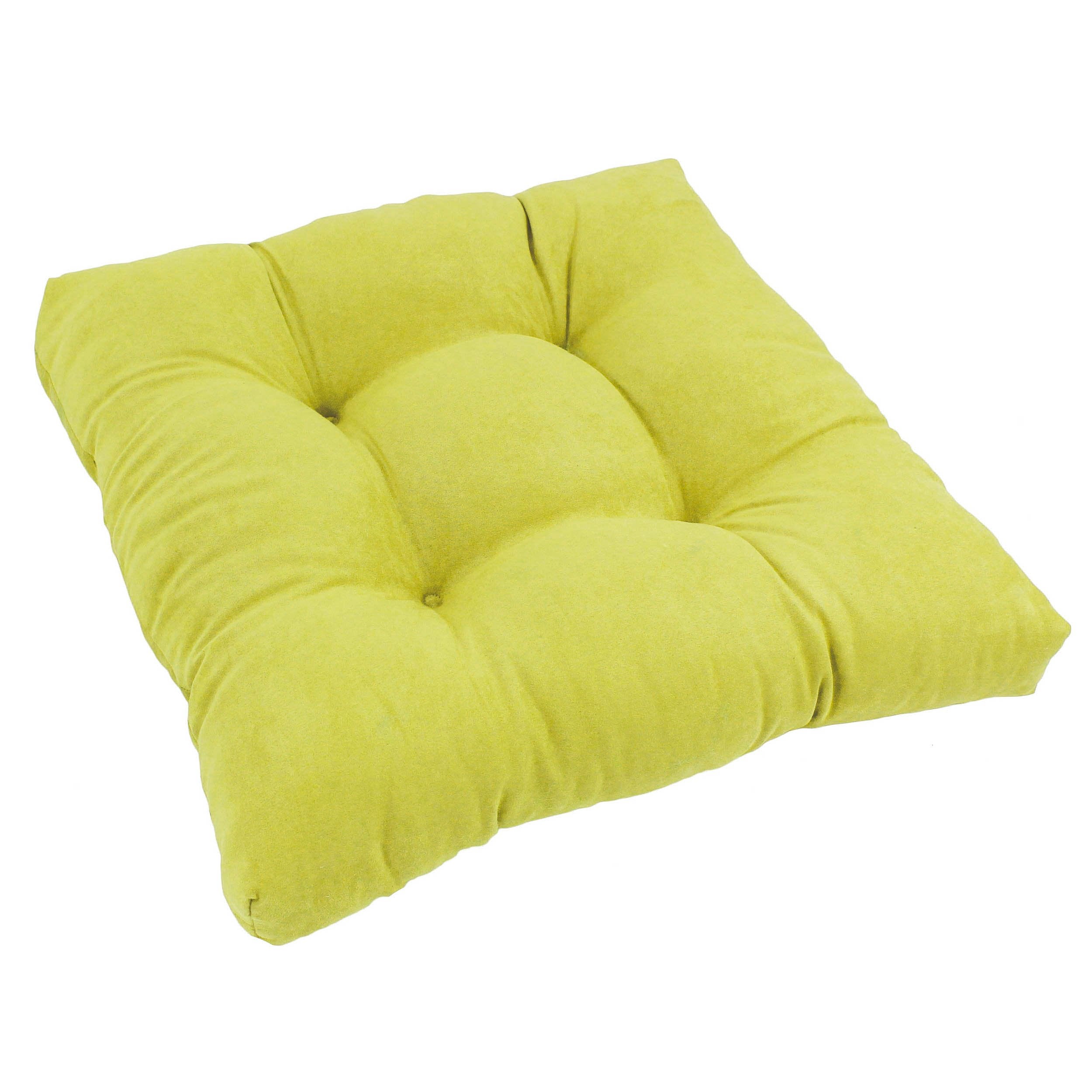 19-inch Squared Microsuede Tufted Dining Chair Cushion - Mojito Lime
