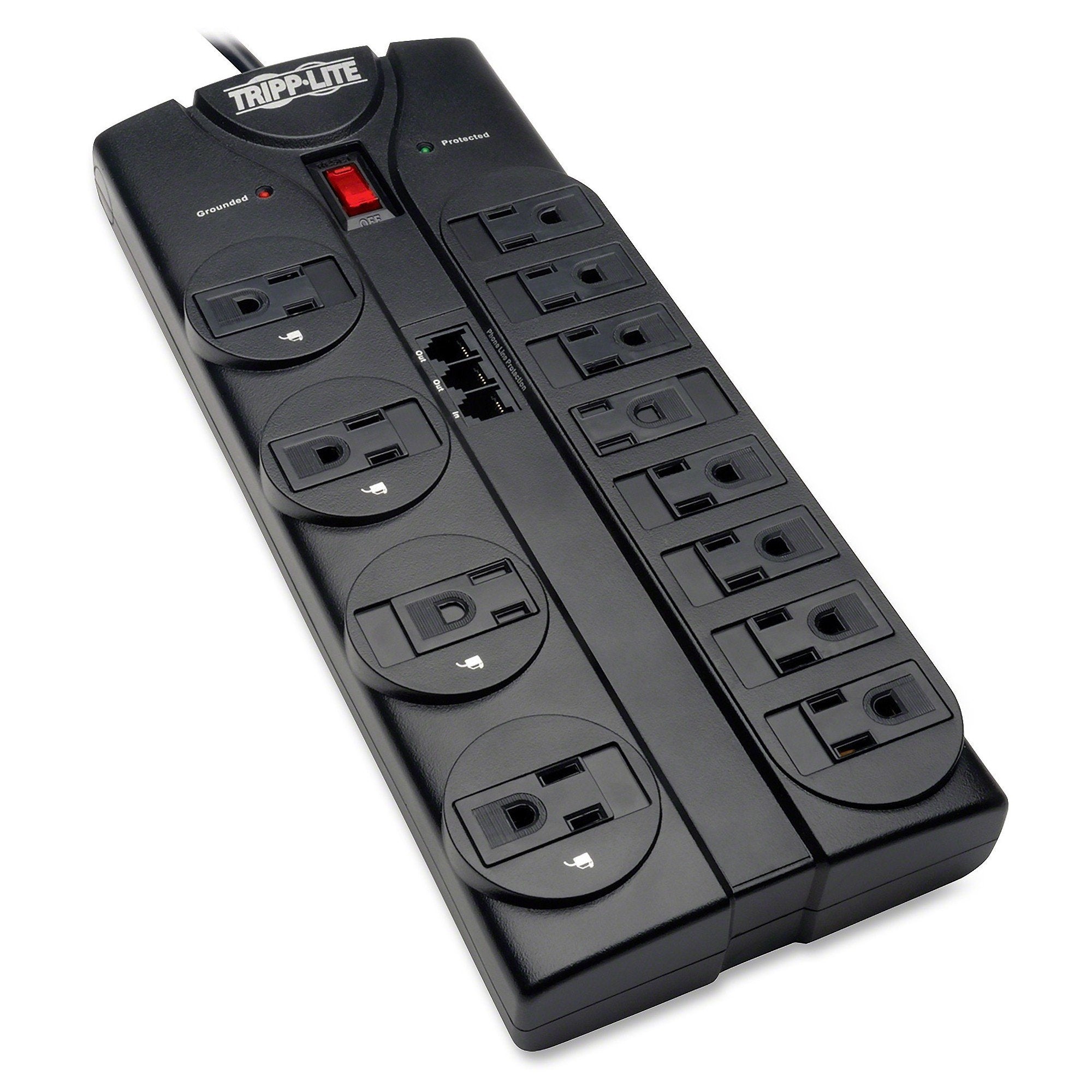 TLP1208TEL 12OUT SURGE STRIP 8FT 2160 JOULES TEL/RJ11/M Y PWR