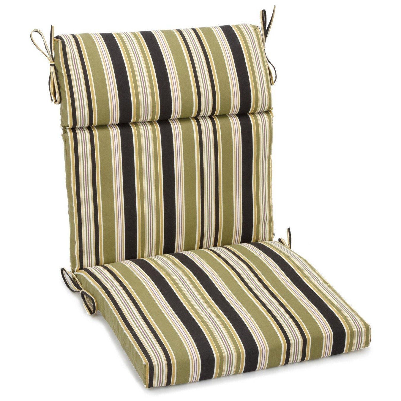 20-inch by 42-inch Spun Polyester Outdoor Squared Seat/Back Chair Cushion - Eastbay Onyx