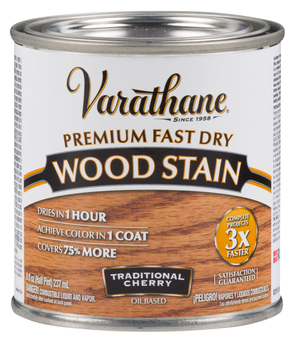Varathane 262027 Premium Fast Dry Wood Stain, Half Pint, Traditional Cherry, 8 Fl Oz