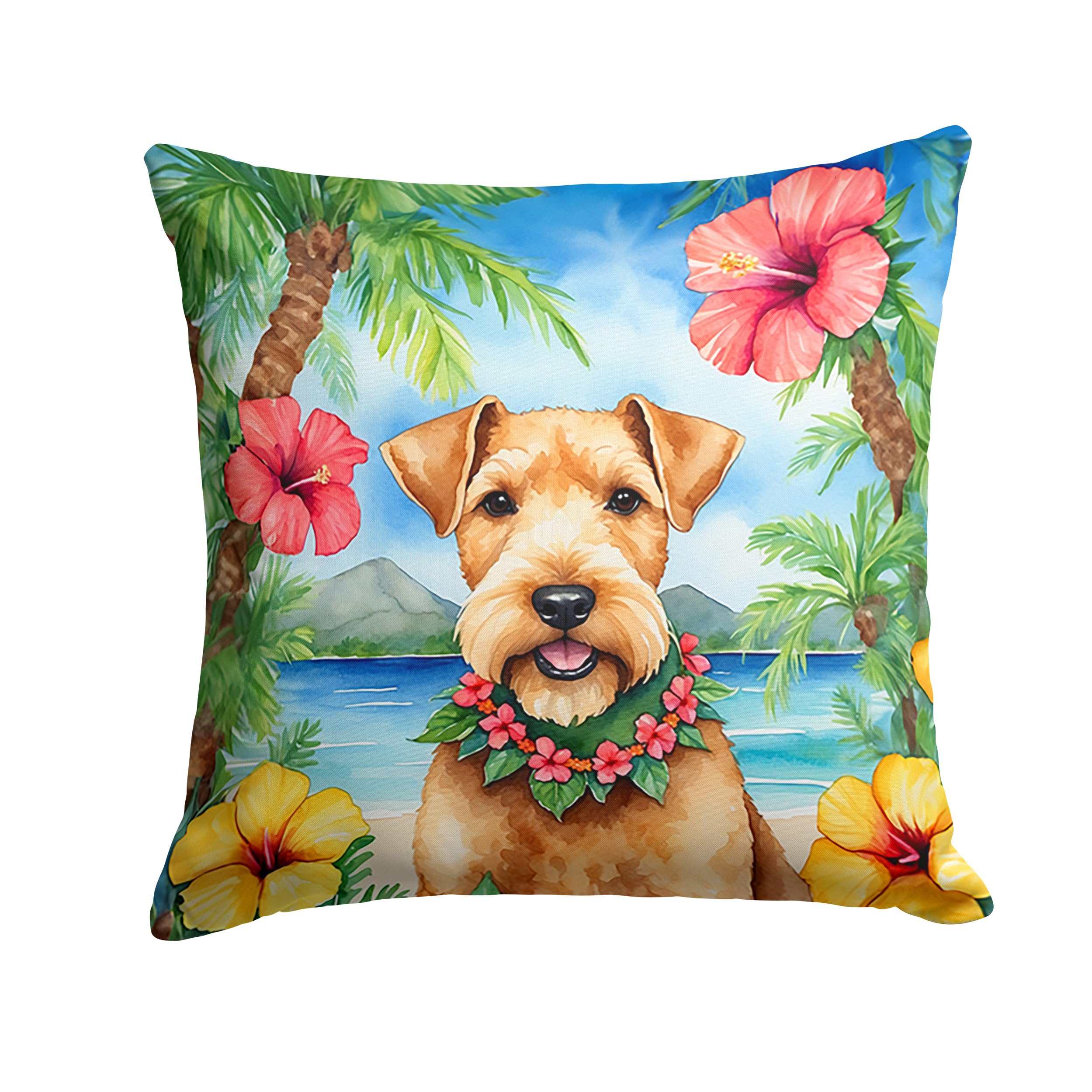 Lakeland Terrier Luau Throw Pillow