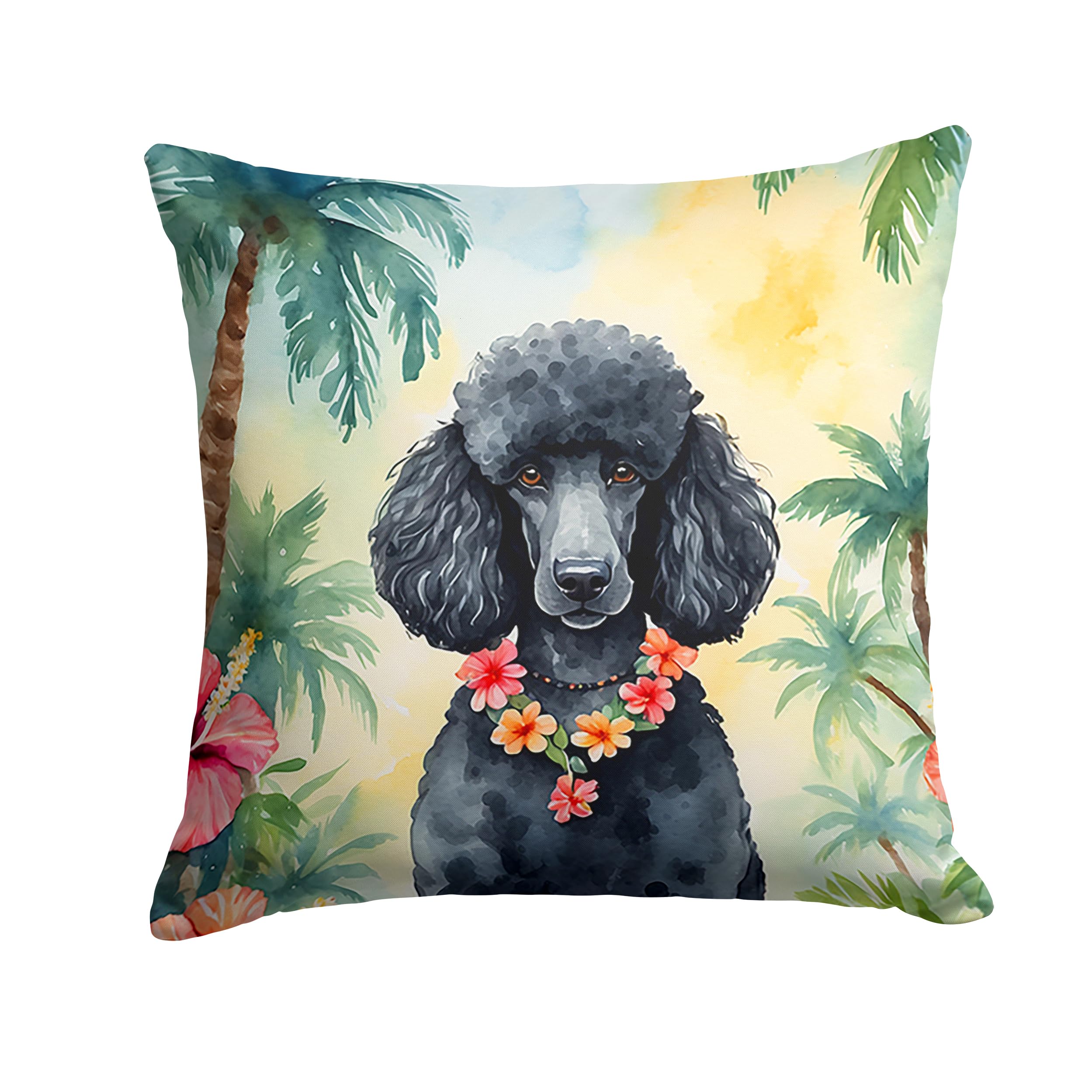 Carolines Treasures Luau Party Decorative Throw Pillow, 18Hx18W, Poodle 6497